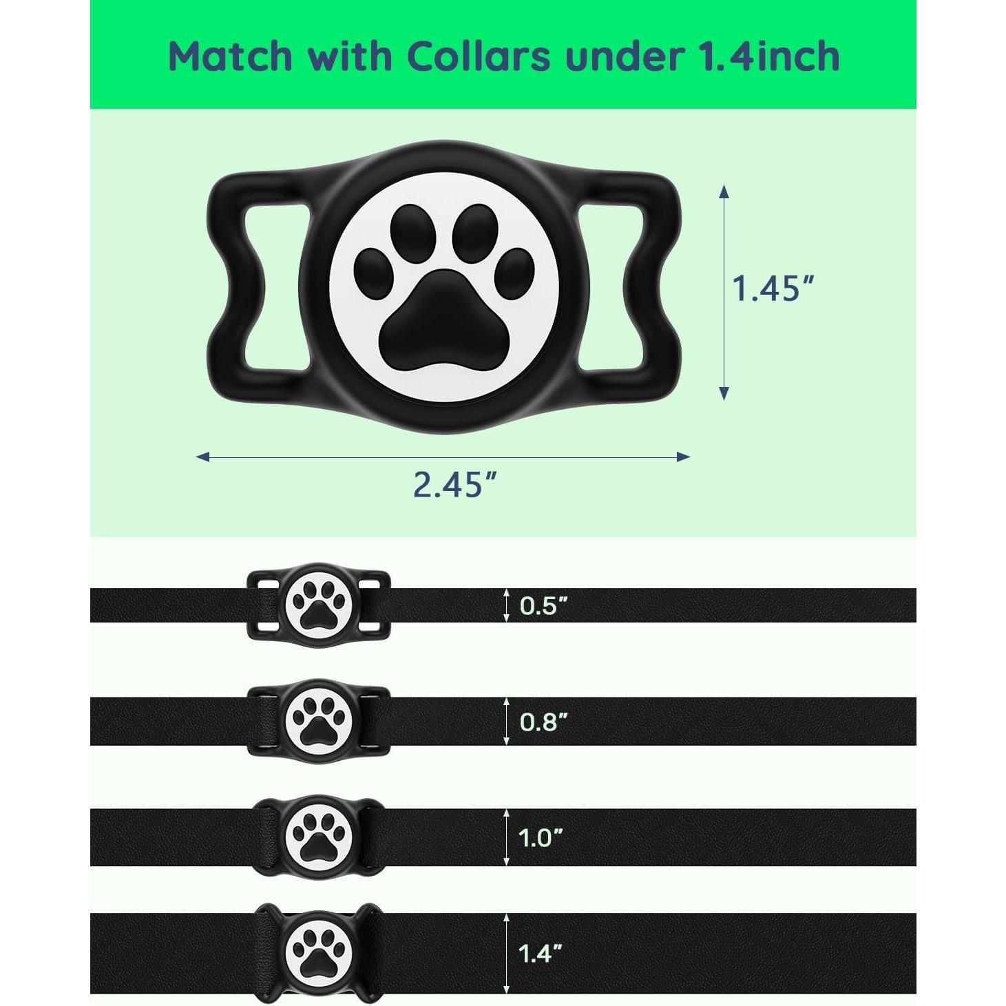 Soporte para AirTag de perro WhoseID, silicona impermeable IP68