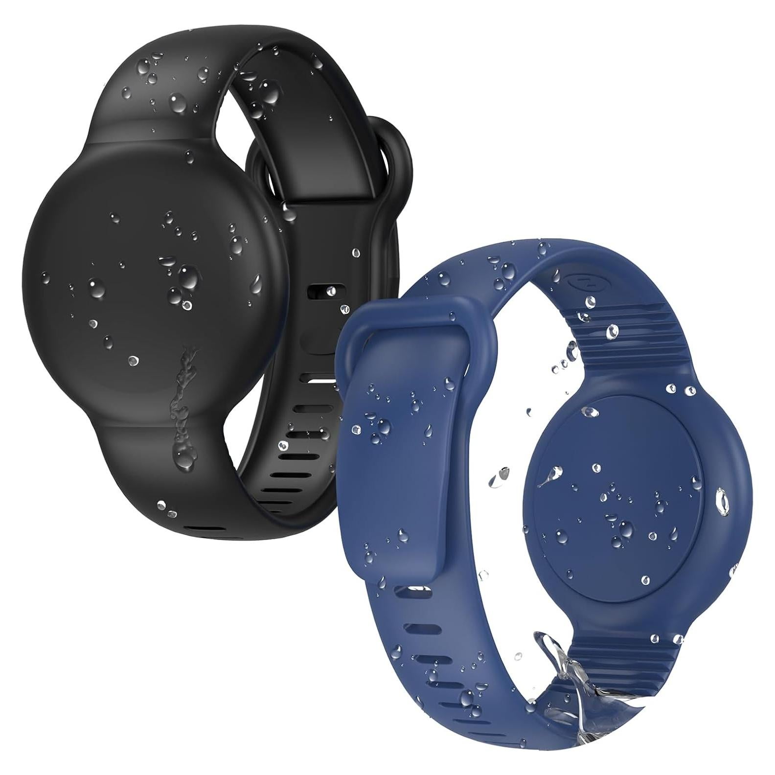 for AirTag Bracelet for Kids,Waterproof Air Tag Watch Bracelet, AirTag Holder Silicone Air Tagholder for Kids, for Apple Airtags GPS Tracker Device Hidden Wristband 2 Pack