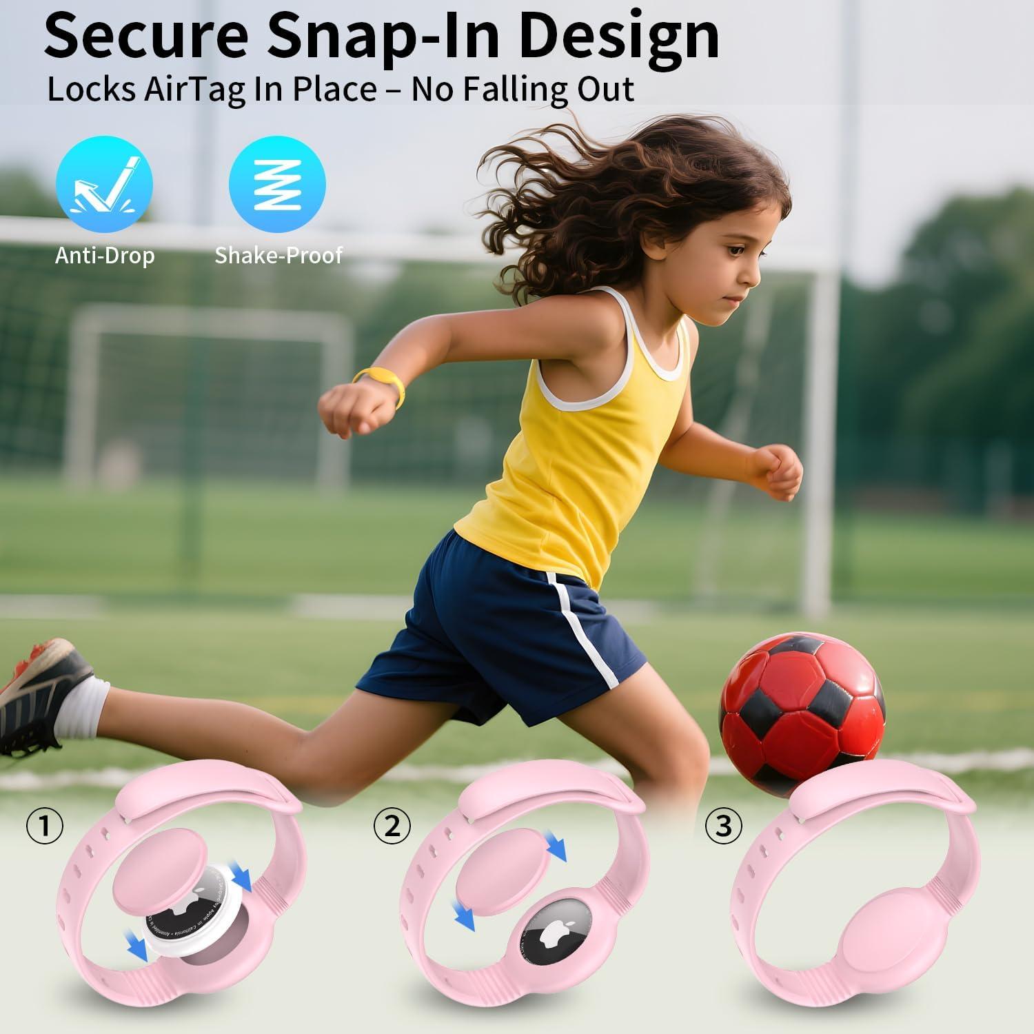 for AirTag Bracelet for Kids,Waterproof Air Tag Watch Bracelet, AirTag Holder Silicone Air Tagholder for Kids, for Apple Airtags GPS Tracker Device Hidden Wristband 2 Pack