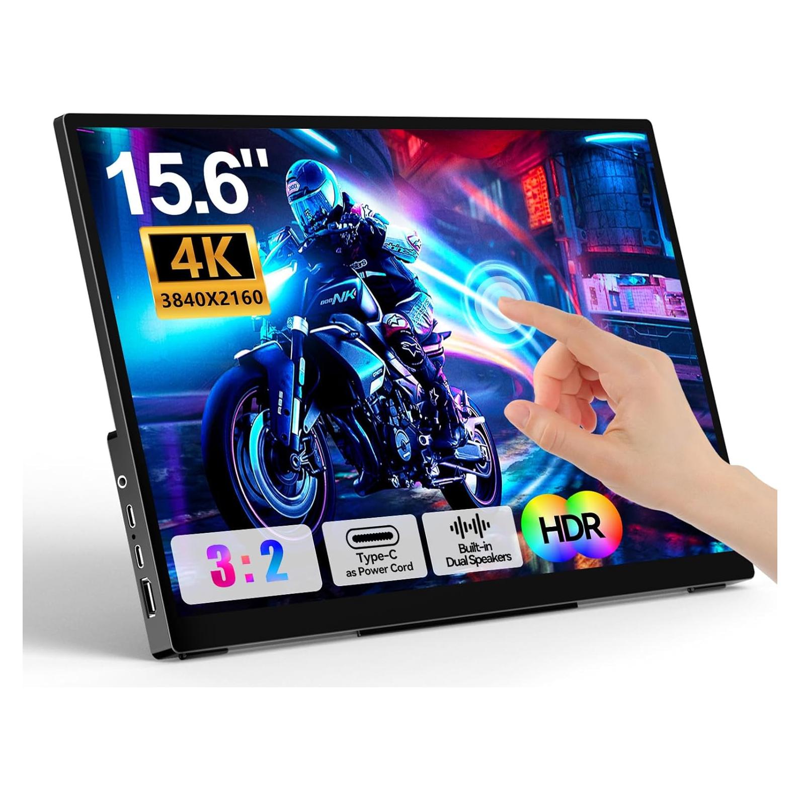 Monitor Táctil Portátil WCKUN 15.6" 4K UHD USB-C HDMI