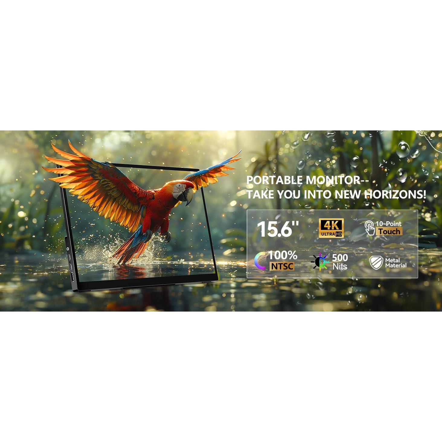 Monitor Táctil Portátil WCKUN 15.6" 4K UHD USB-C HDMI