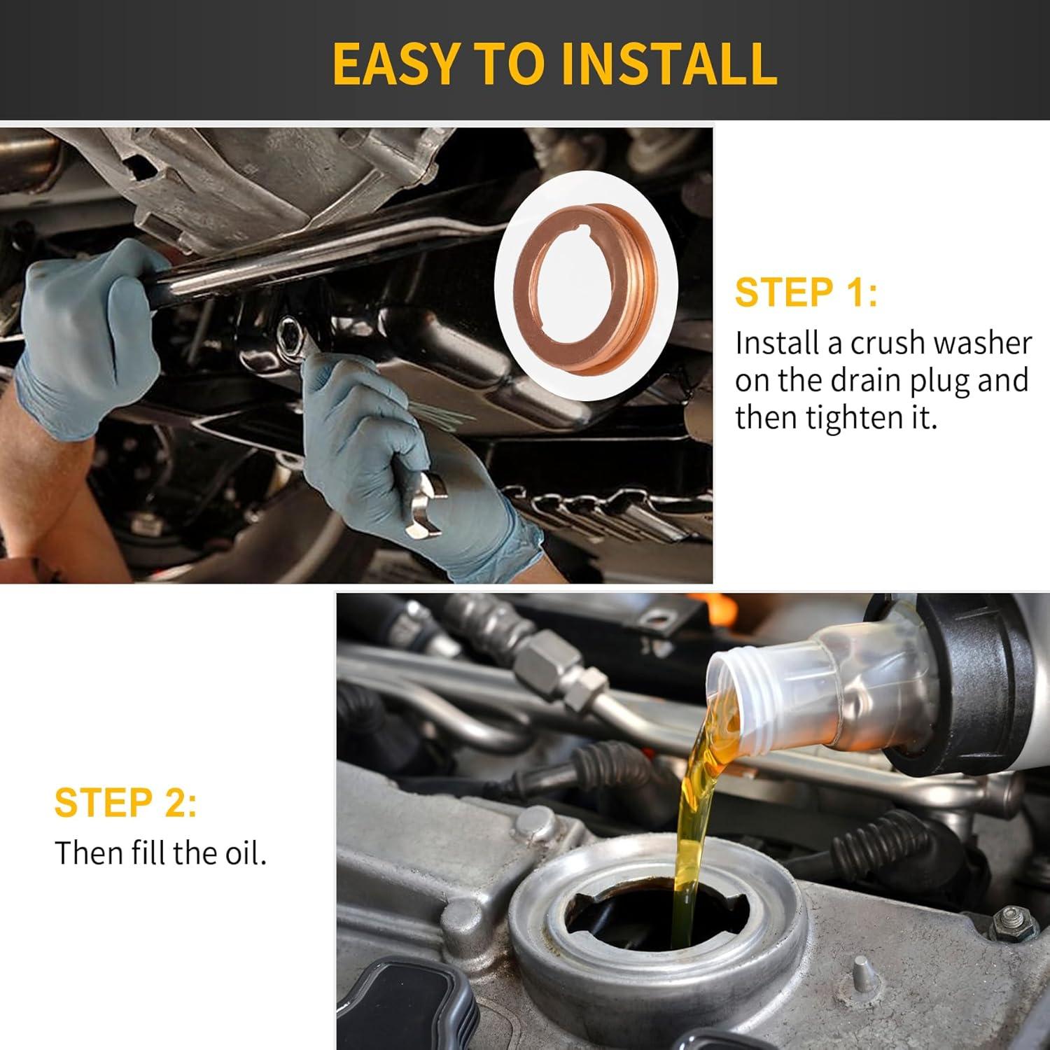 20 PCS Junta Drenaje Aceite Aluminio Luxlead Compatible Nissan