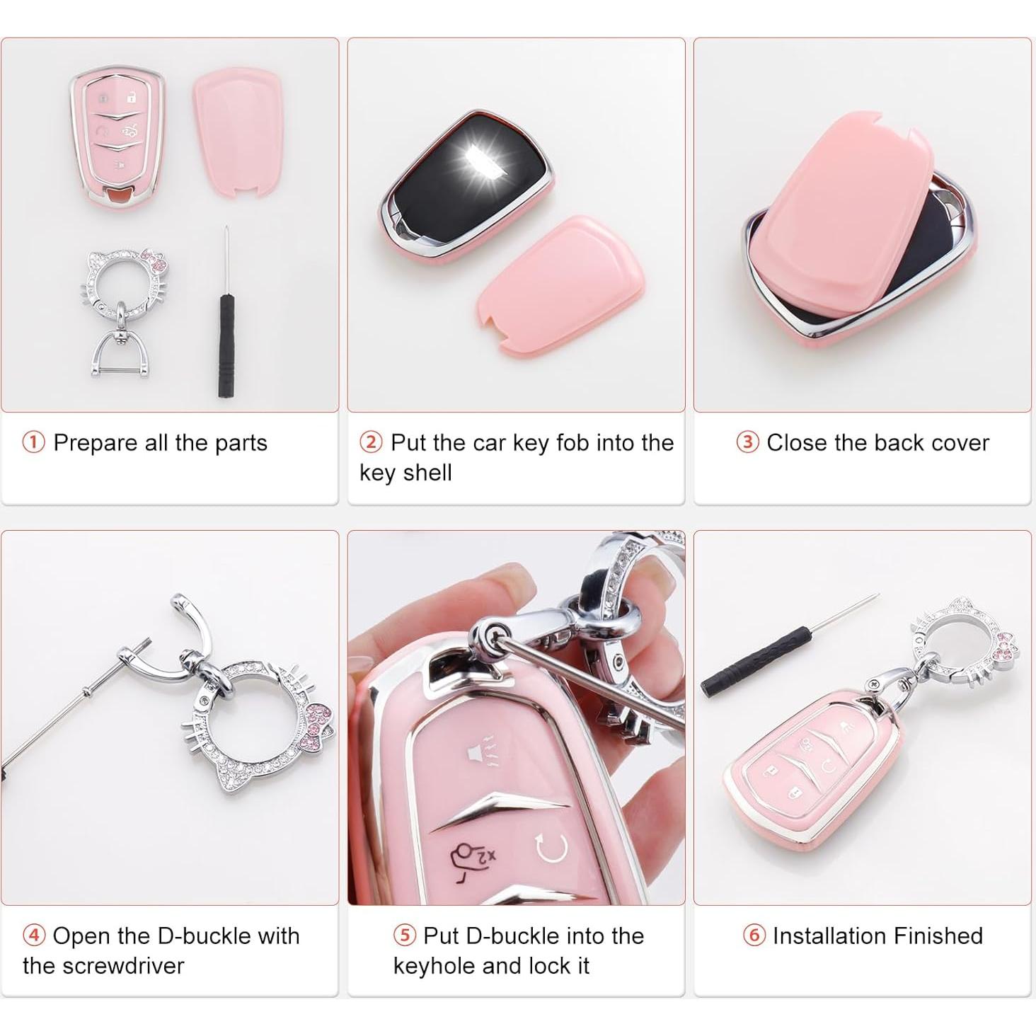 Funda de Llave Rosa Pangpai para Land Rover y Jaguar