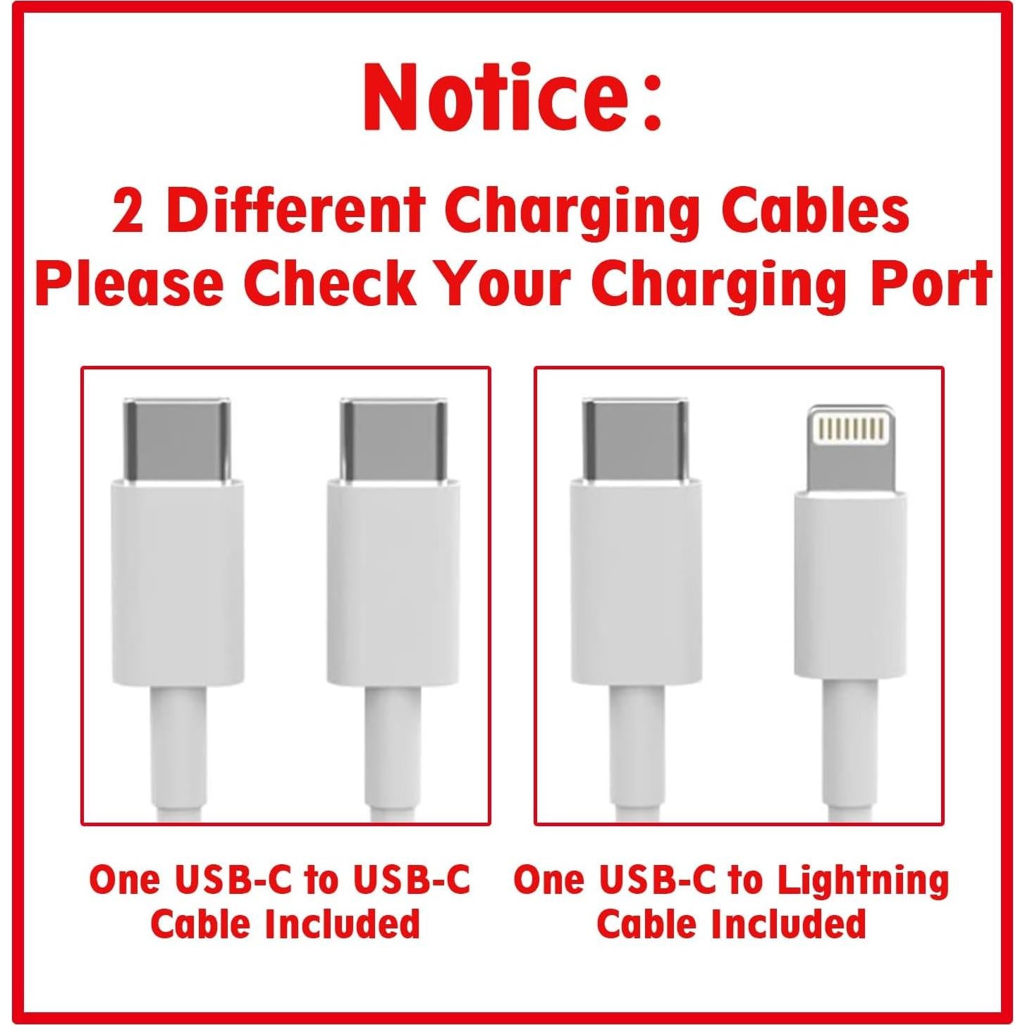 Cargador Rápido USB C 20W ILOUYU + 2 Cables 6FT
