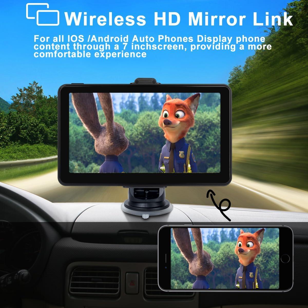 Pantalla táctil 7" NAVRUF para CarPlay y Android Auto