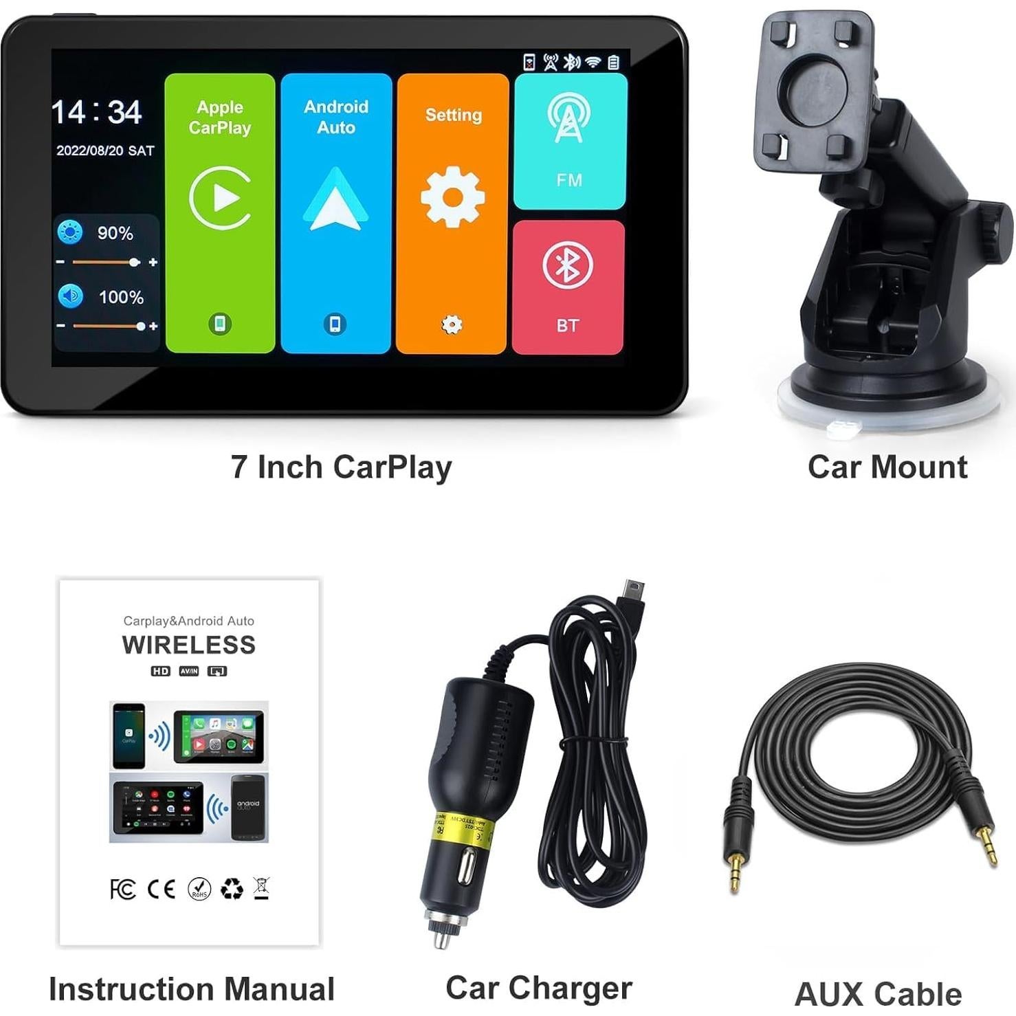 Pantalla táctil 7" NAVRUF para CarPlay y Android Auto