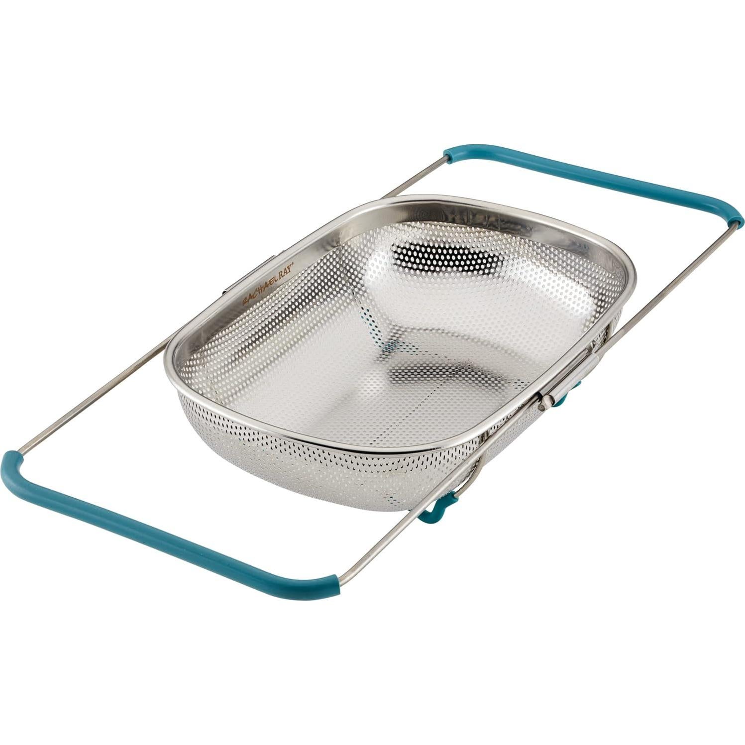 Colador Rachael Ray 4.5 cuartos acero inoxidable azul agave