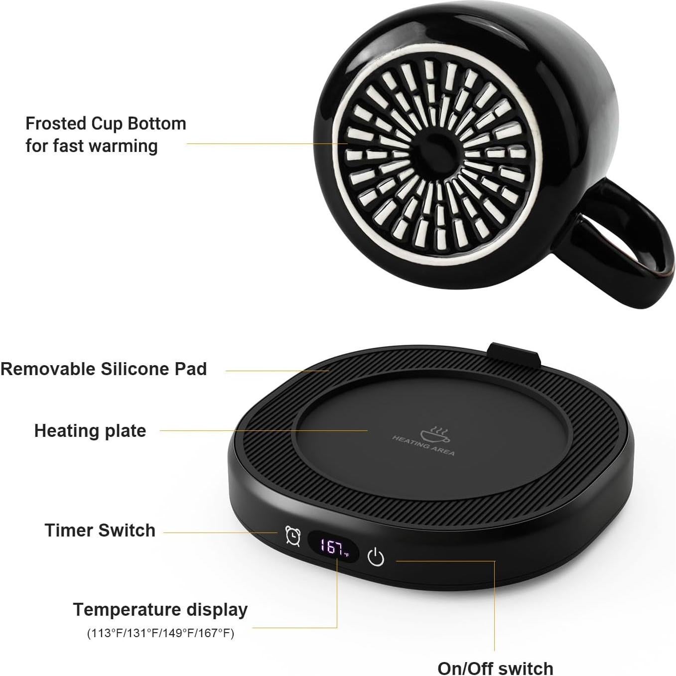 Juego de Taza Térmica LOUTYTUO con Calentador Eléctrico 28W