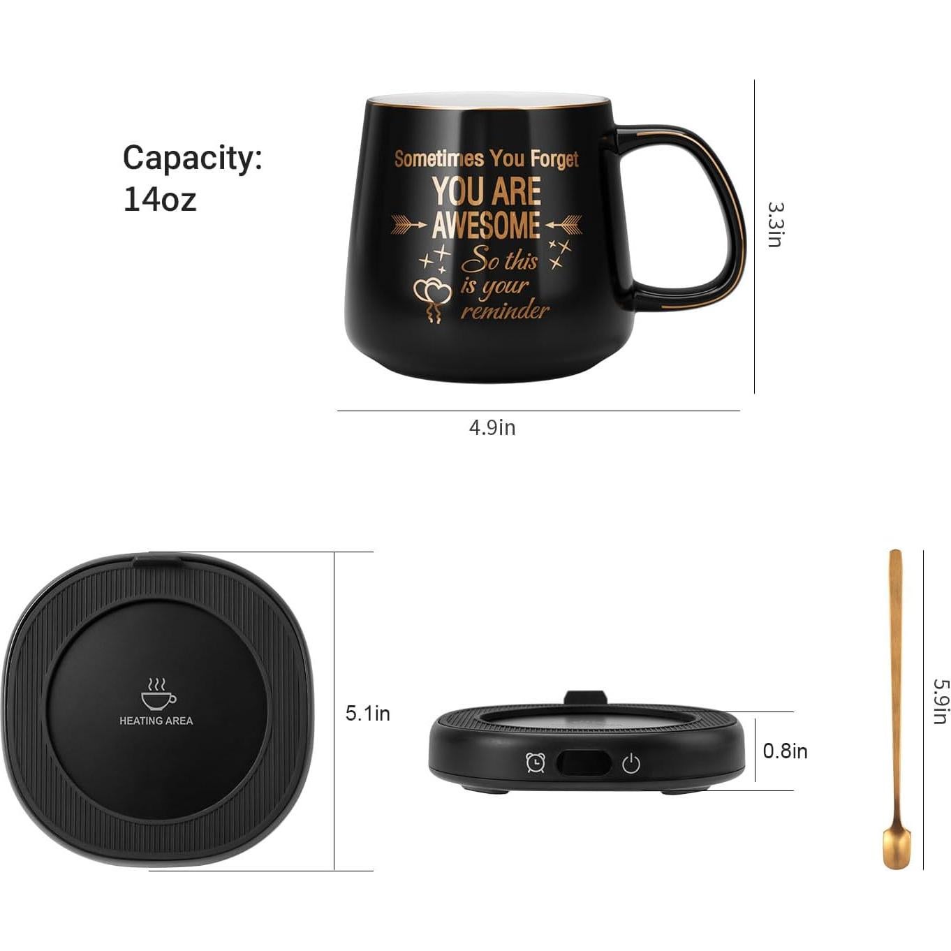 Juego de Taza Térmica LOUTYTUO con Calentador Eléctrico 28W