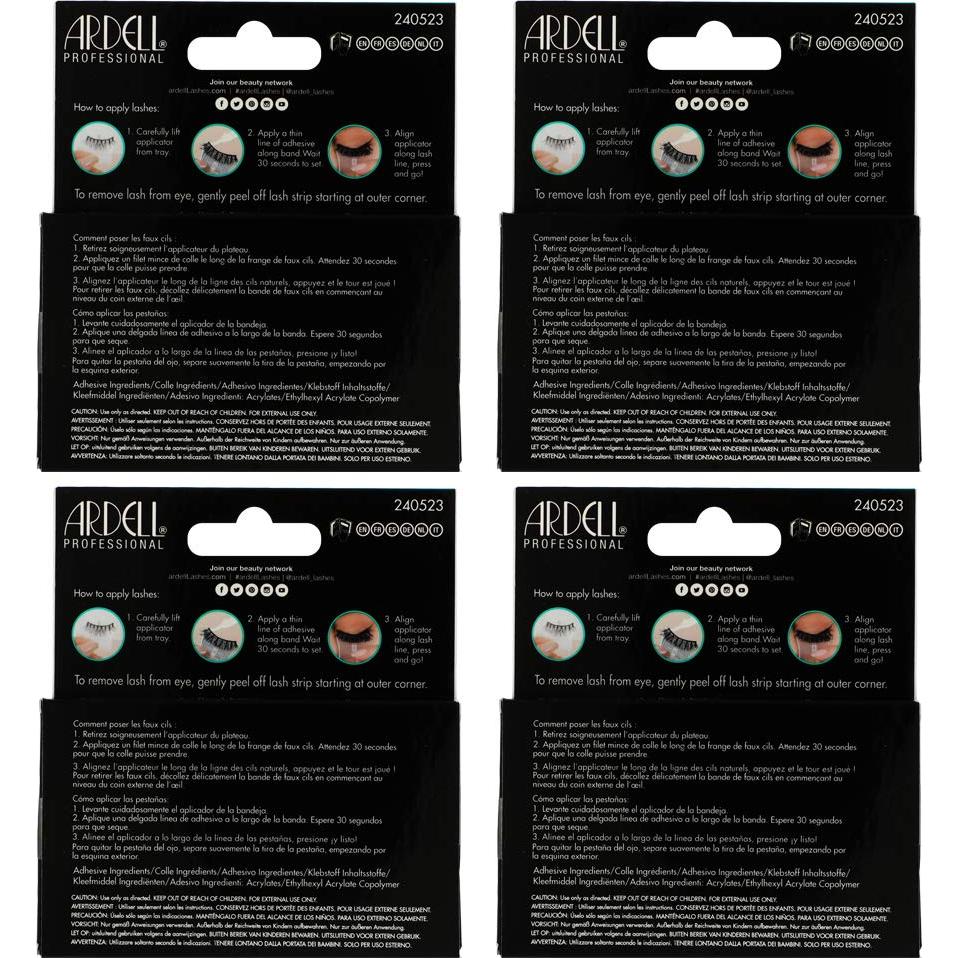 Pestañas Postizas Ardell Press On Wispies - Autoadhesivas, Paquete de 4