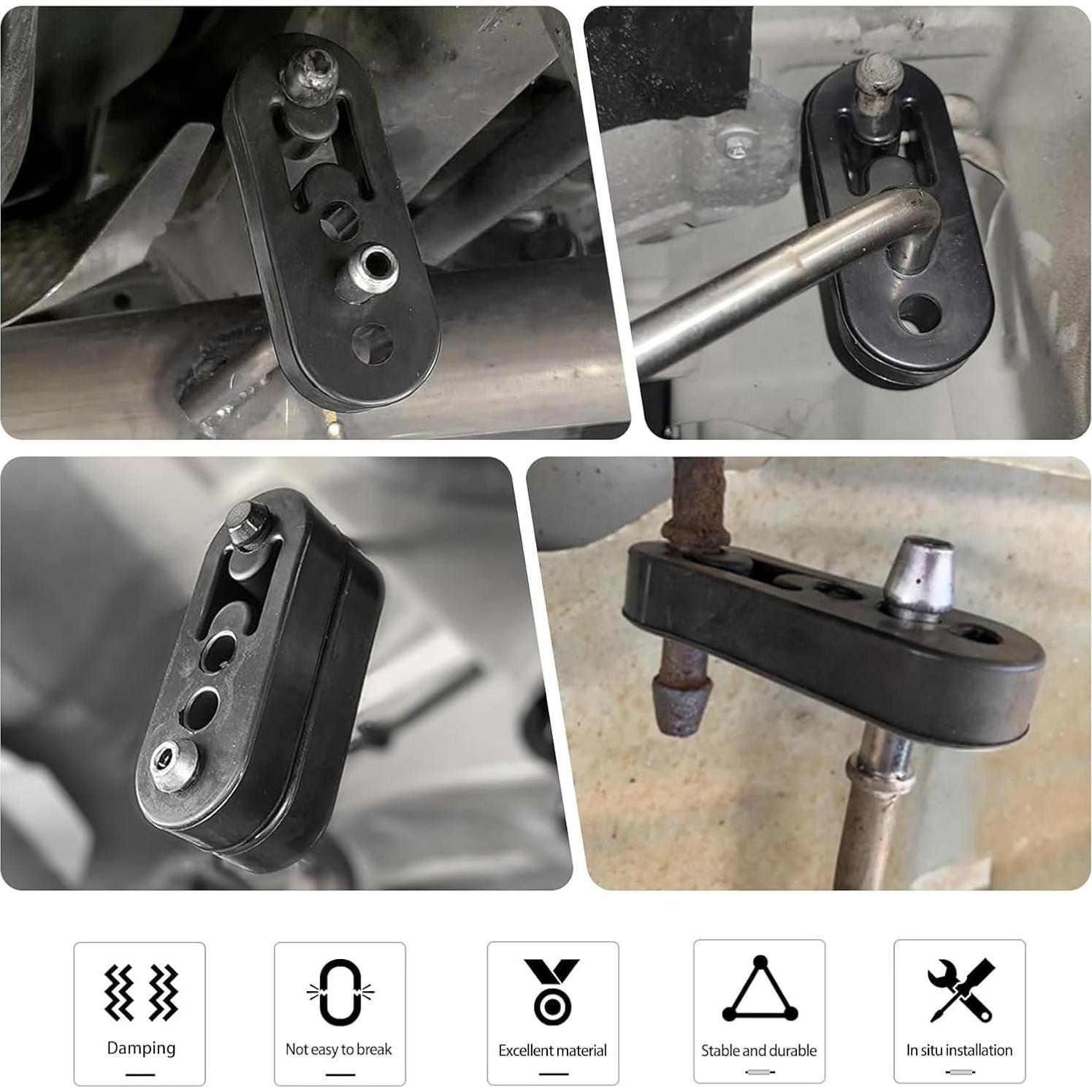 Pack 2 Soportes de Escape Sinytuto 4 Agujeros Goma Negra