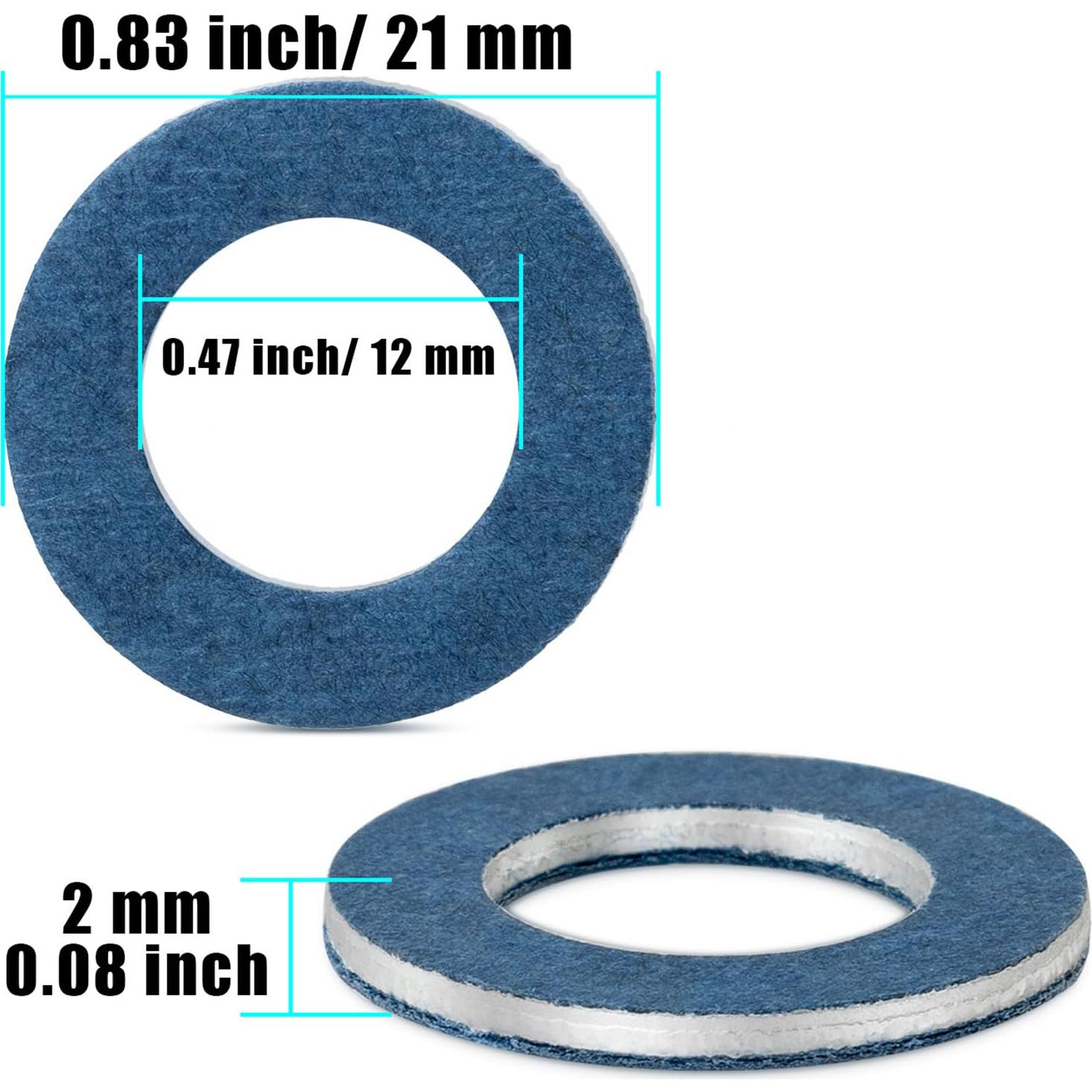 100 Juntas de Drenaje de Aceite M12 FANHAY para Toyota Lexus