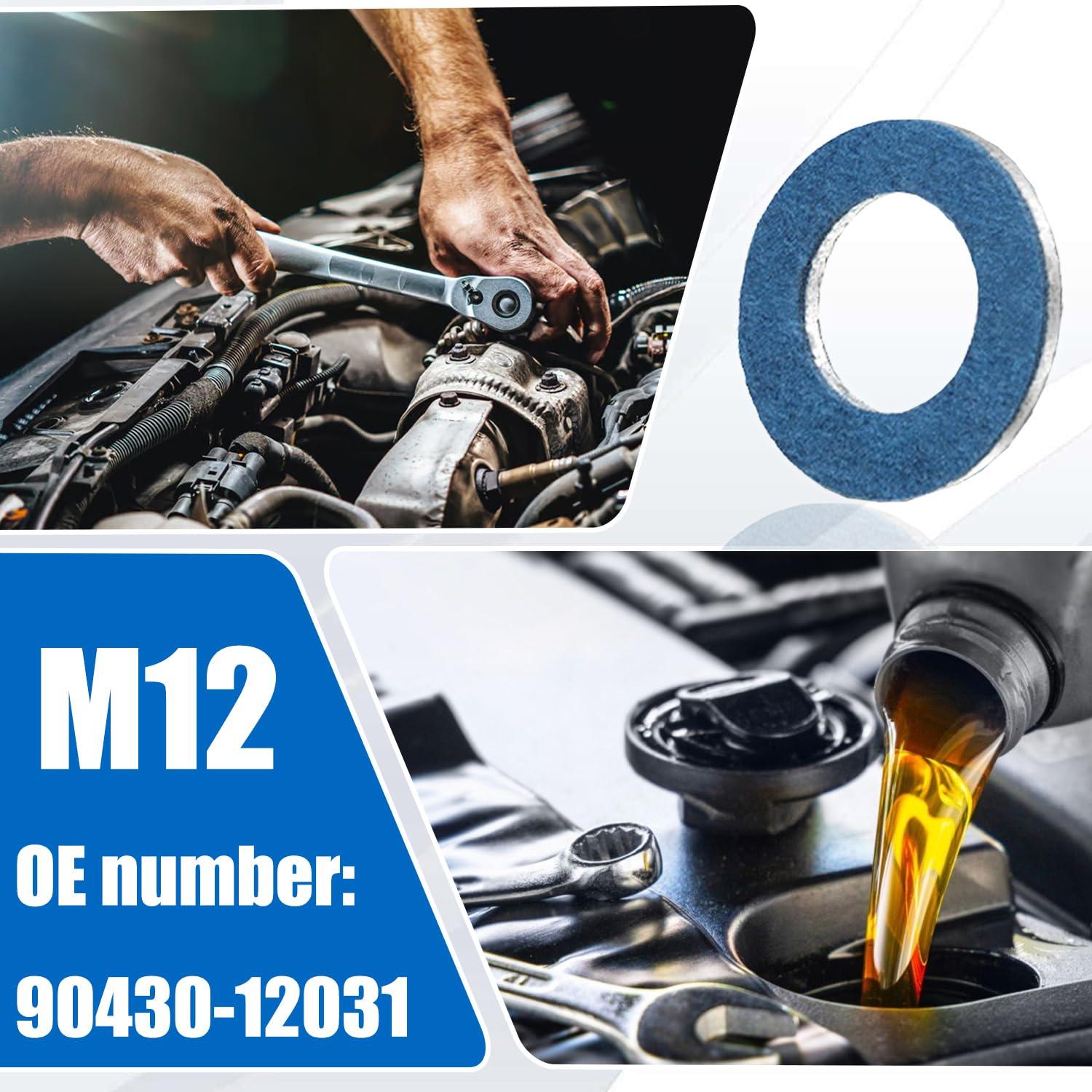 100 Juntas de Drenaje de Aceite M12 FANHAY para Toyota Lexus