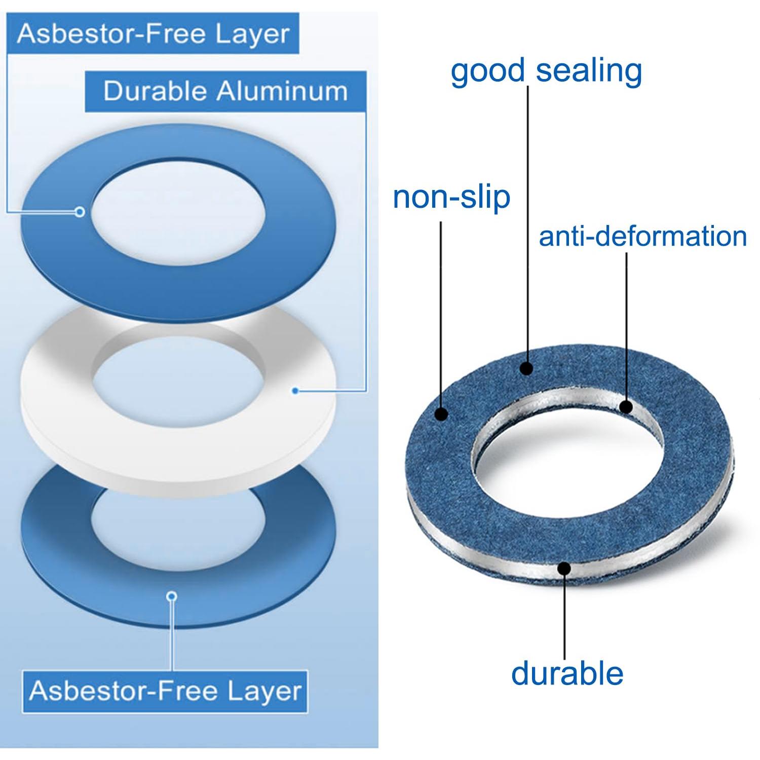 100 Juntas de Drenaje de Aceite M12 FANHAY para Toyota Lexus