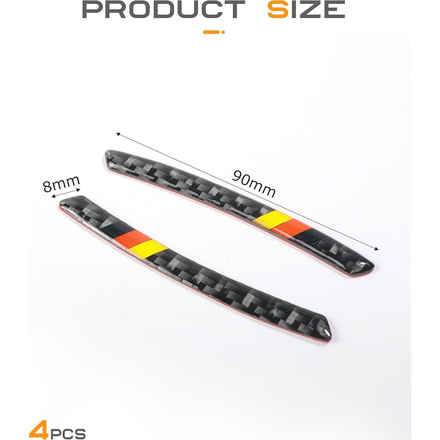 4 Calcomanías de Fibra de Carbono para Ruedas SCUARI 90x8mm