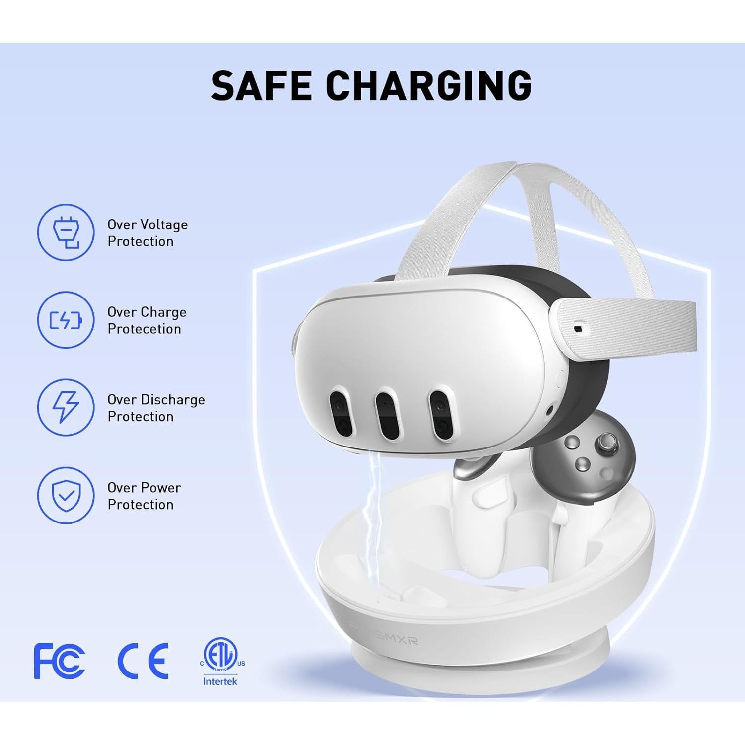 Estación de Carga PRISMXR Carina D1 para Quest 3 con 2 Baterías
