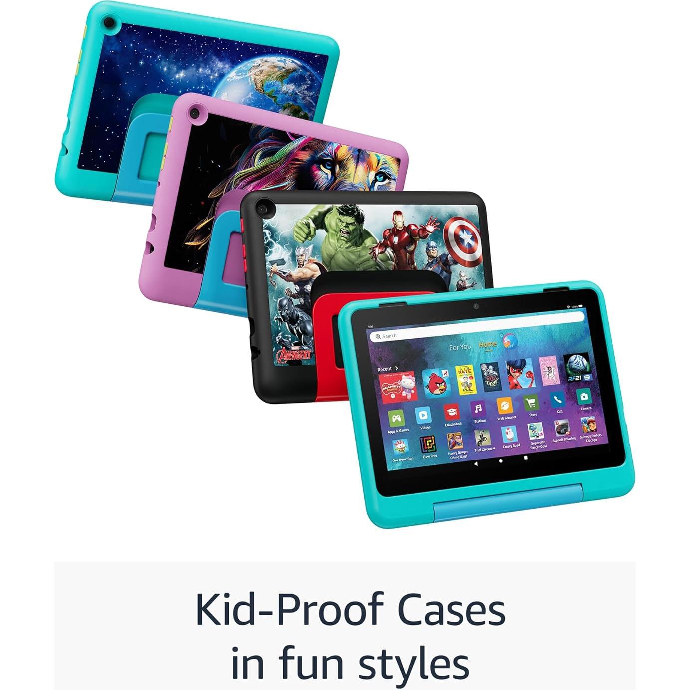 Amazon Fire HD 8 Kids Pro tablet (newest model), ages 6-12. Bright 8" HD screen, includes ad-free content, parental controls, 13-hr battery, slim case for older kids, 32GB, Discovery