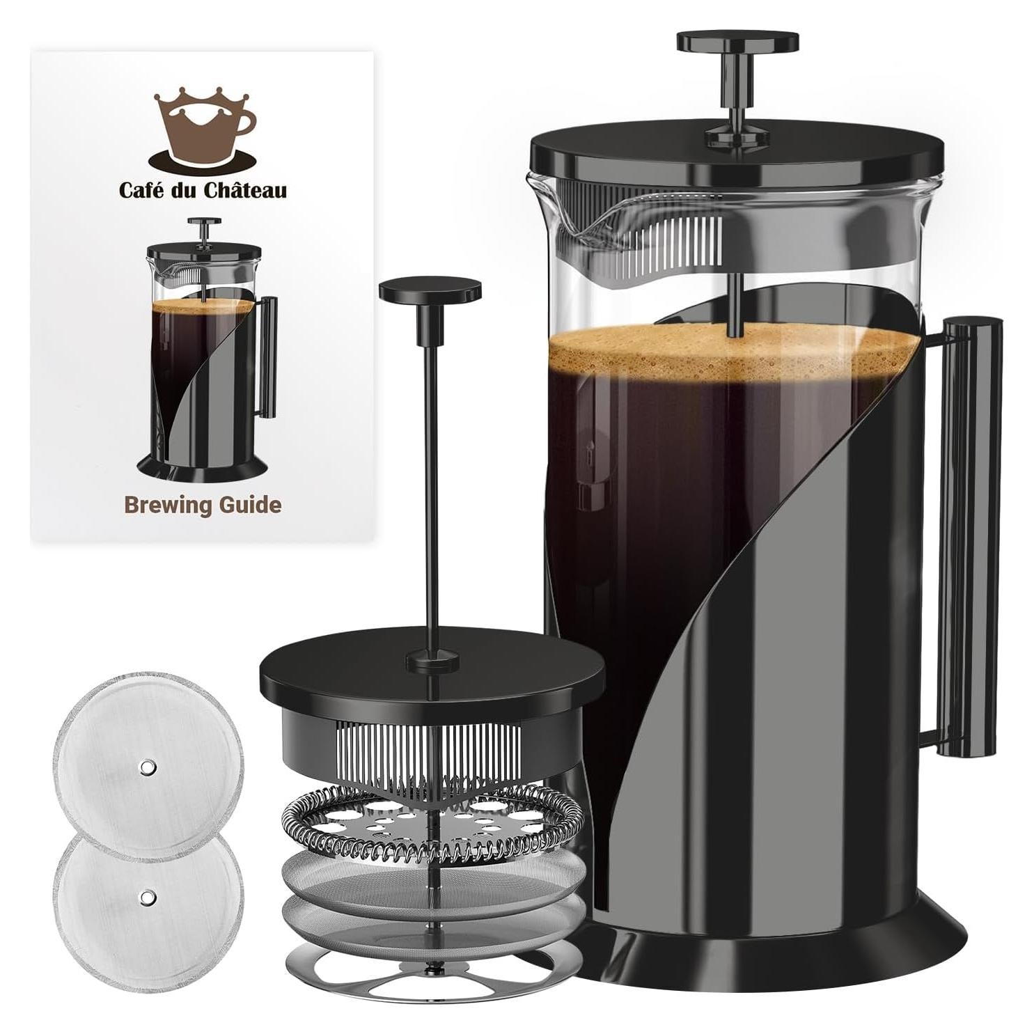 Cafetera Prensa Francesa Cafe Du Chateau 1000ml Acero Inoxidable