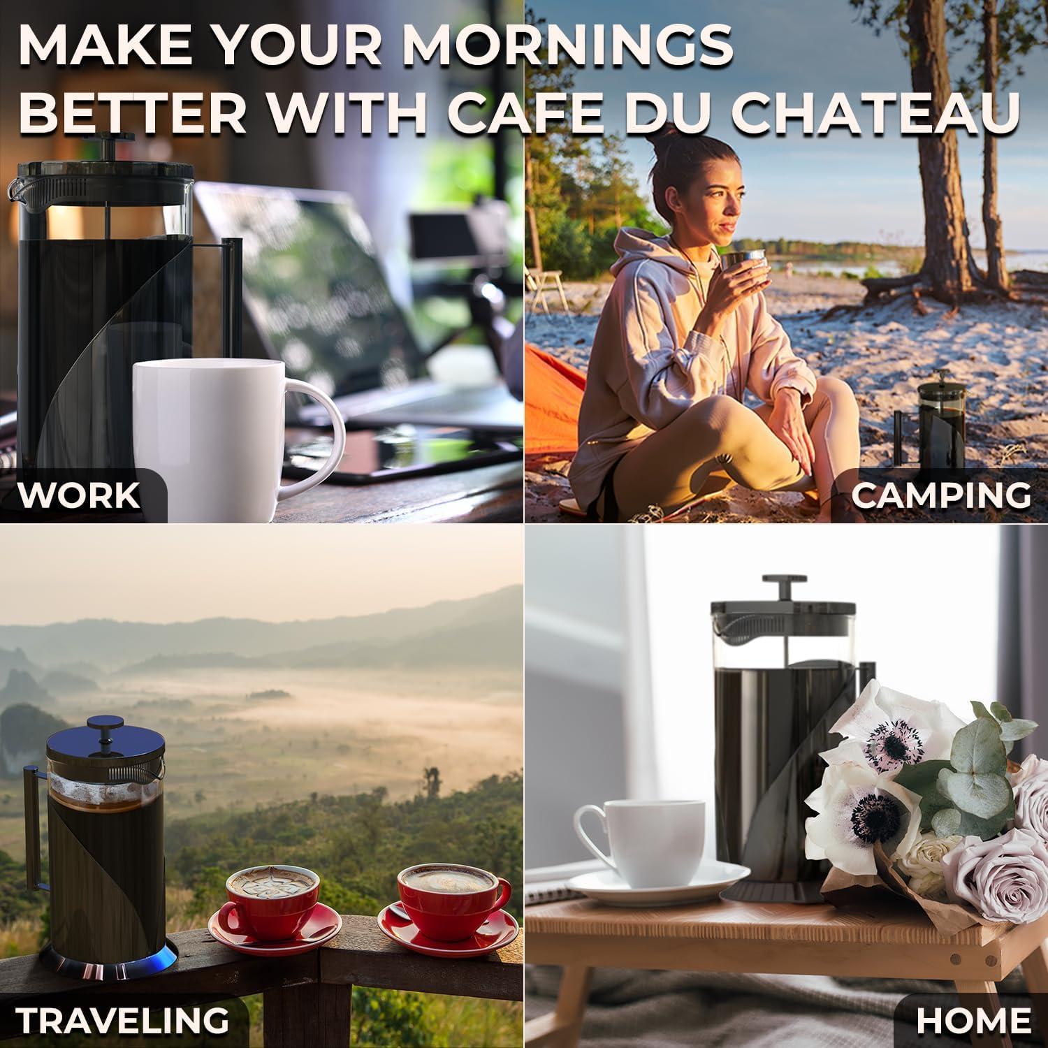 Cafetera Prensa Francesa Cafe Du Chateau 1000ml Acero Inoxidable