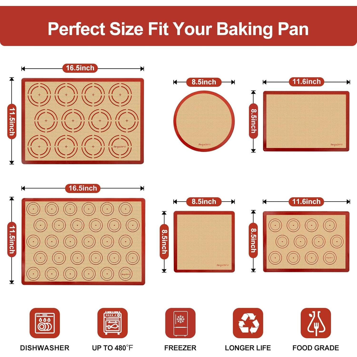 Juego de 4 Tapetes de Silicona Antiadherente Angadona 42x29 cm