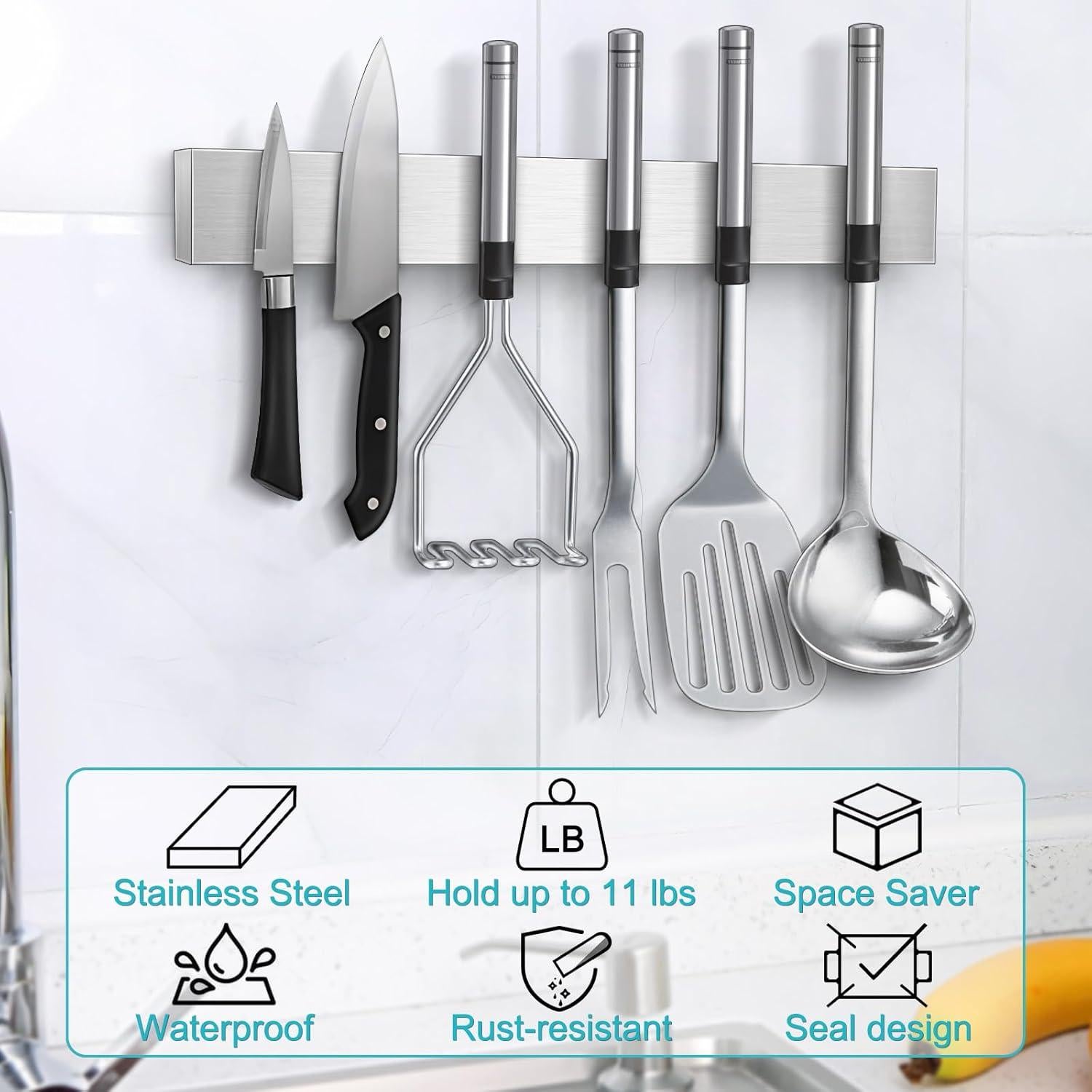 Soporte Magnético para Cuchillos HEREOF 25.4 cm Acero Inoxidable