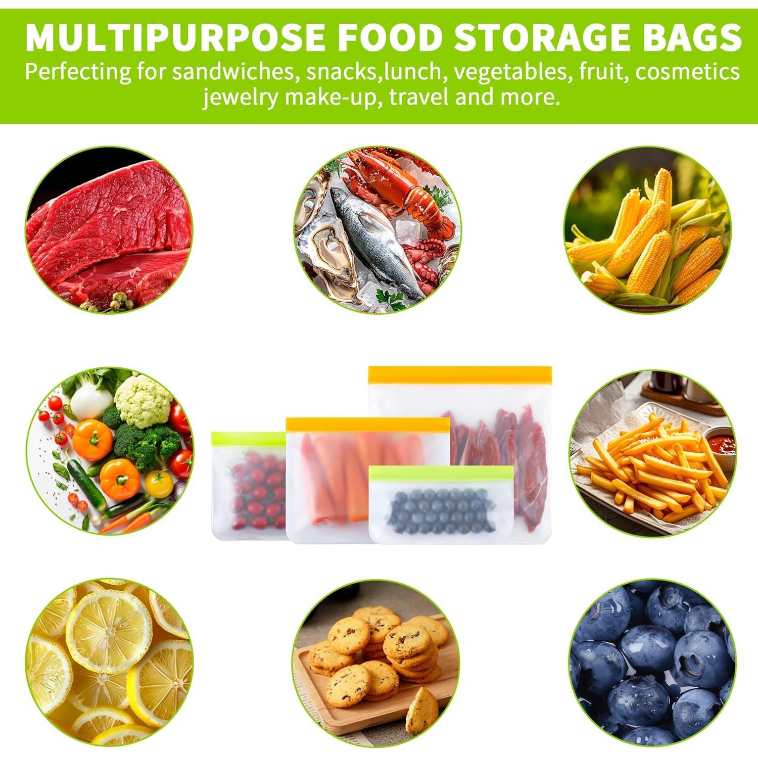 Paquete de 24 Bolsas Reutilizables Mstar Pack Silicona 4 Tamaños