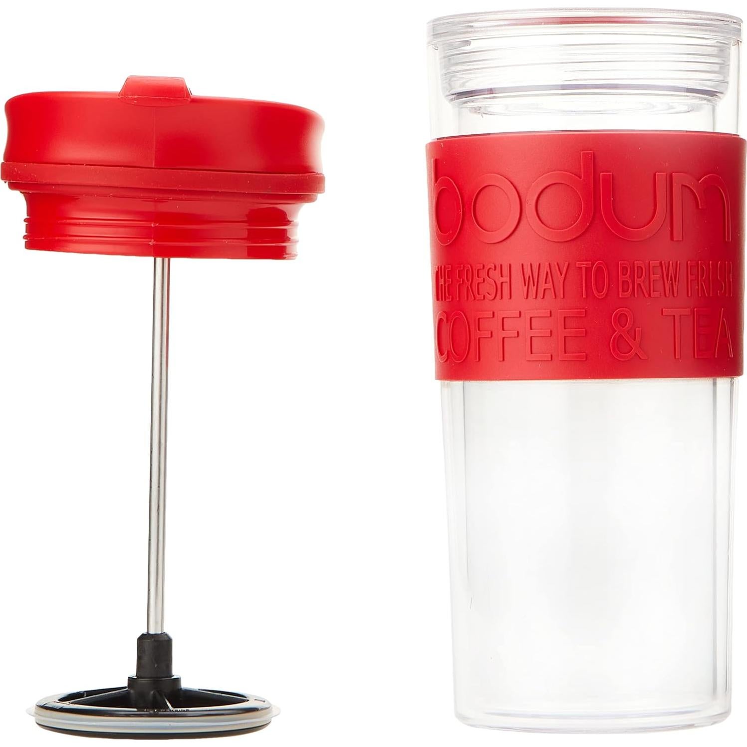 Prensa de Café y Té de Viaje Bodum 15 oz Doble Pared Rojo