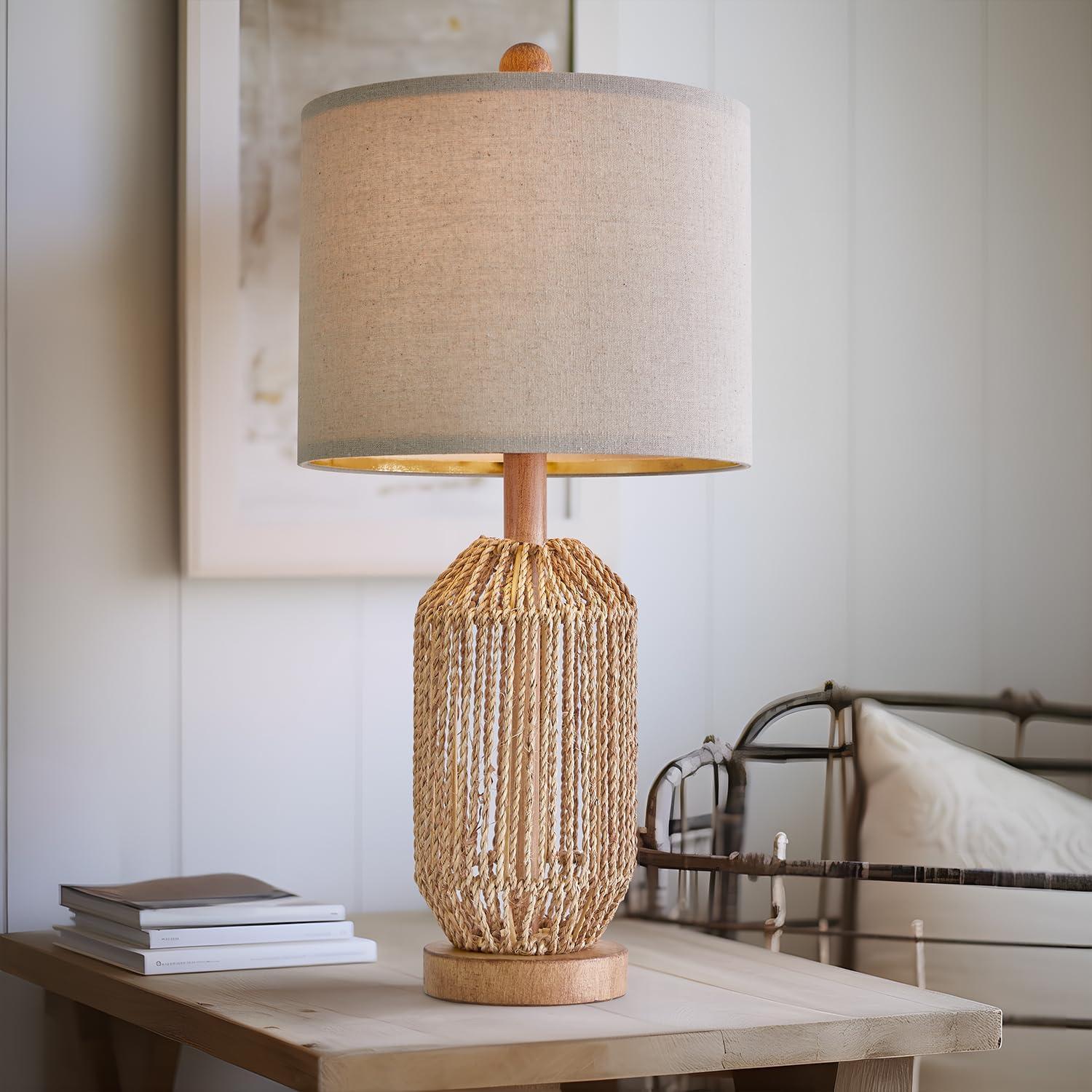 Juego de 2 Lámparas de Mesa Boho OYEARS Marrón 54.61cm