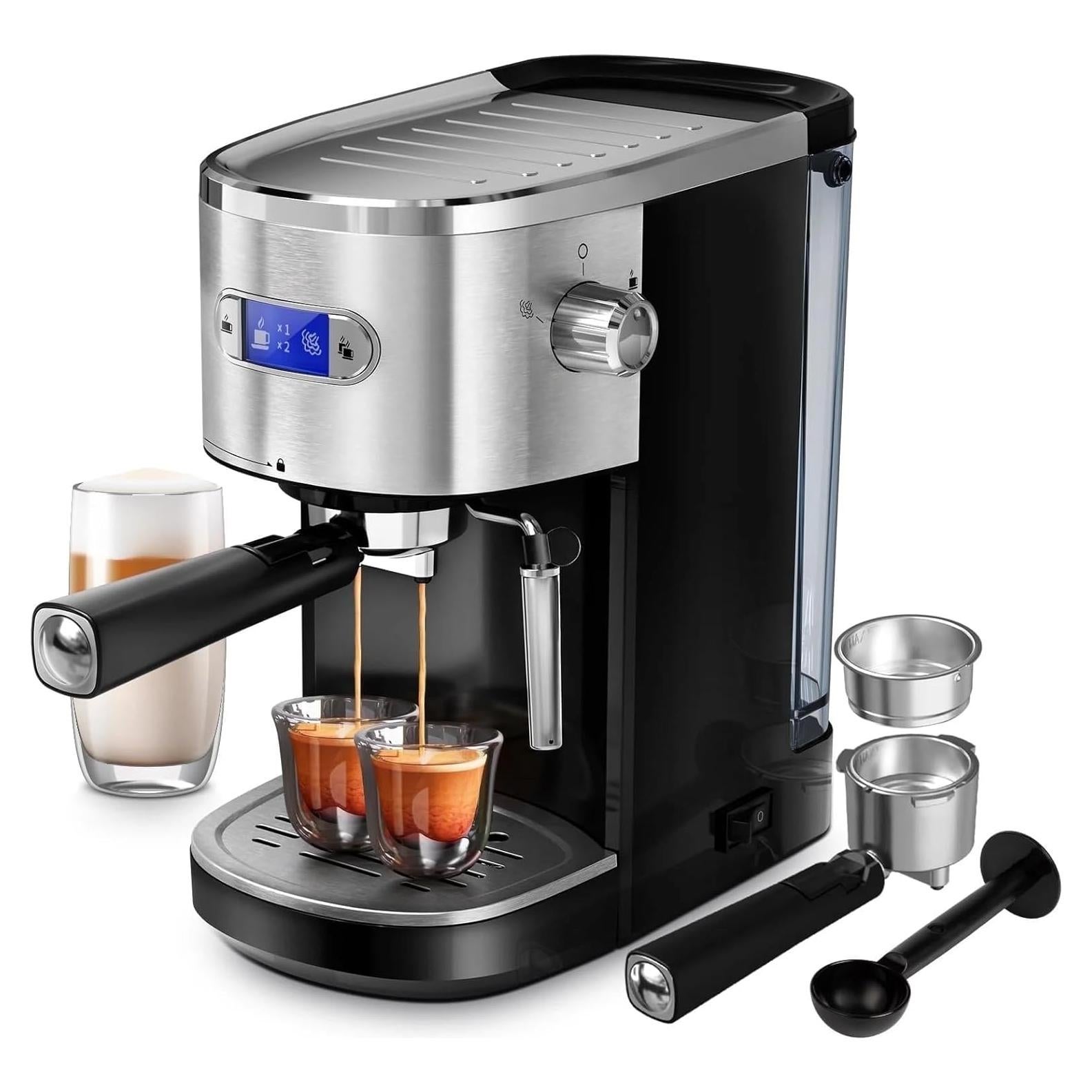 Máquina de Espresso Xbeauty 20 Bar Semi-Automática Negra