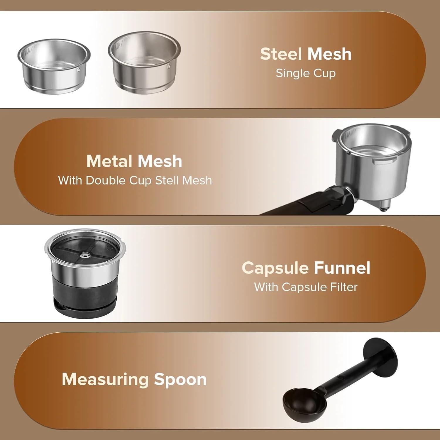 Máquina de Espresso Xbeauty 20 Bar Semi-Automática Negra