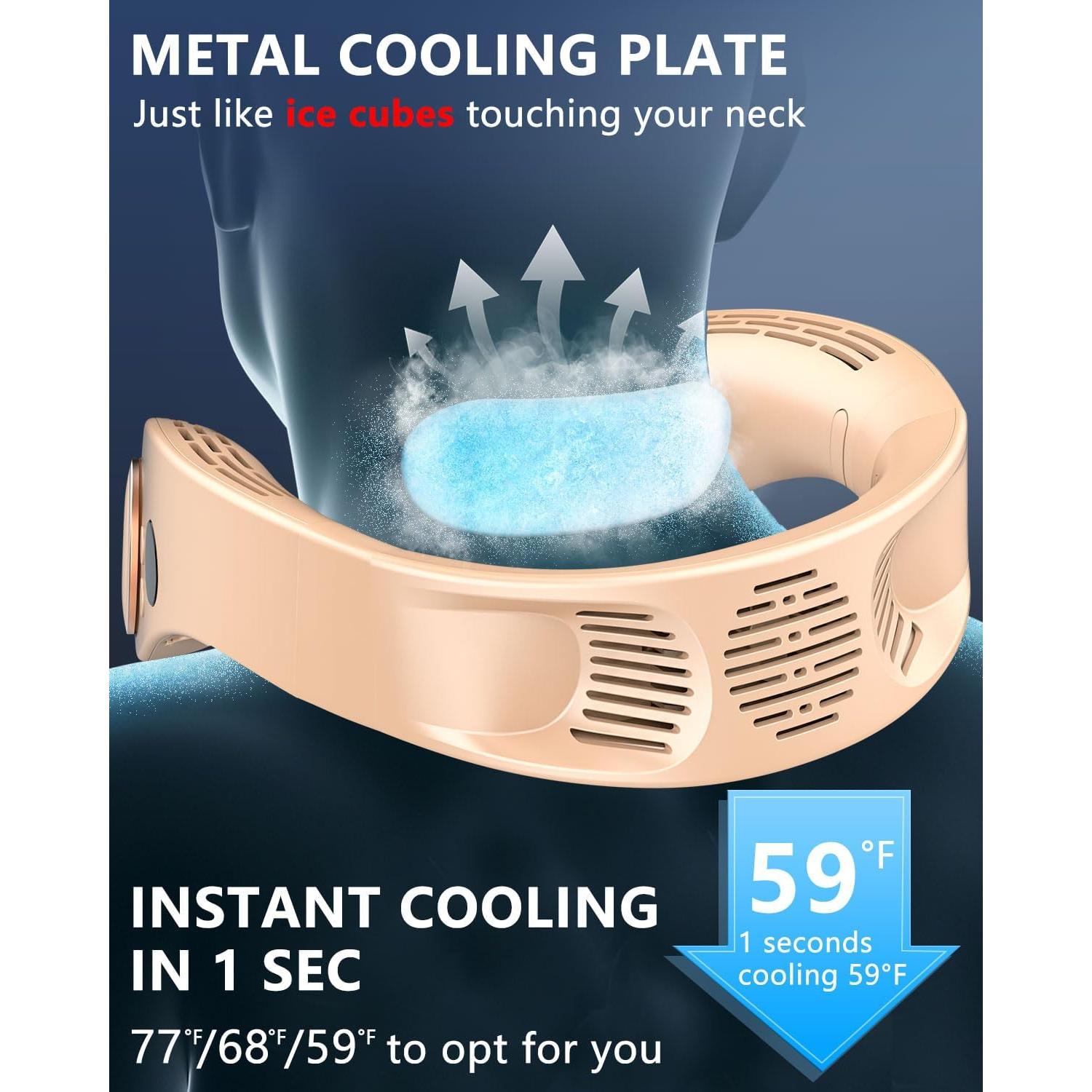 Ventilador de Cuello AJGJF con Placa de Enfriamiento 5500mAh