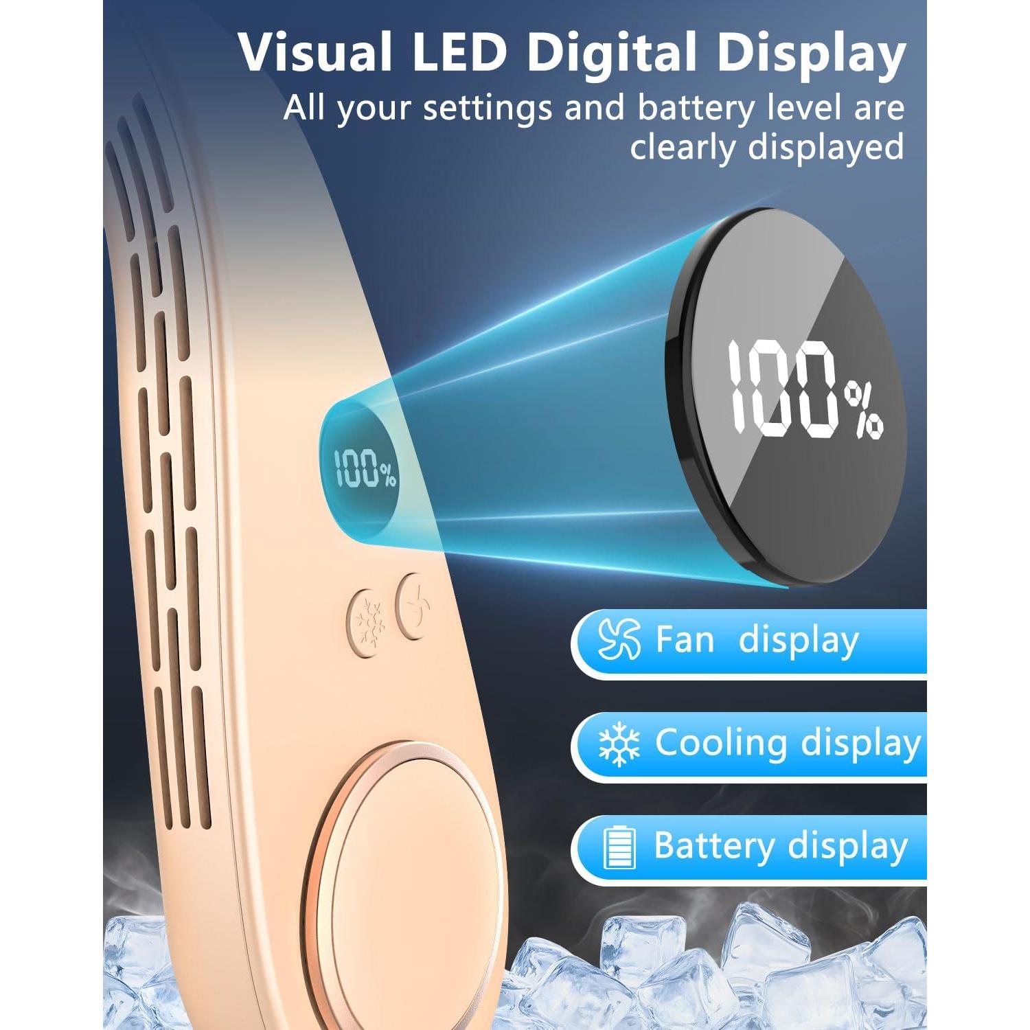 Ventilador de Cuello AJGJF con Placa de Enfriamiento 5500mAh