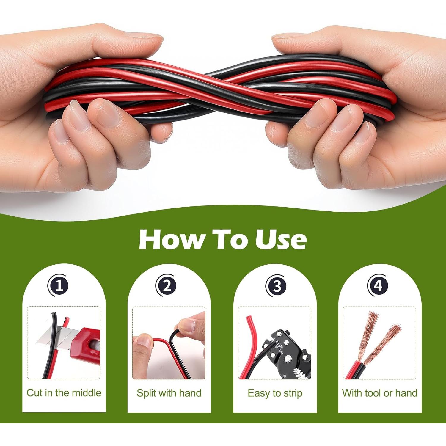 Cable de Extensión Eléctrico 12AWG Tyumen 31m Rojo Negro