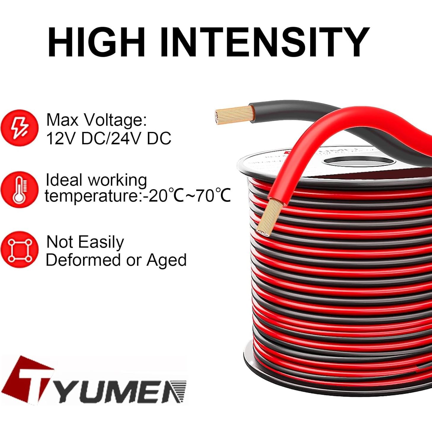 Cable de Extensión Eléctrico 12AWG Tyumen 31m Rojo Negro