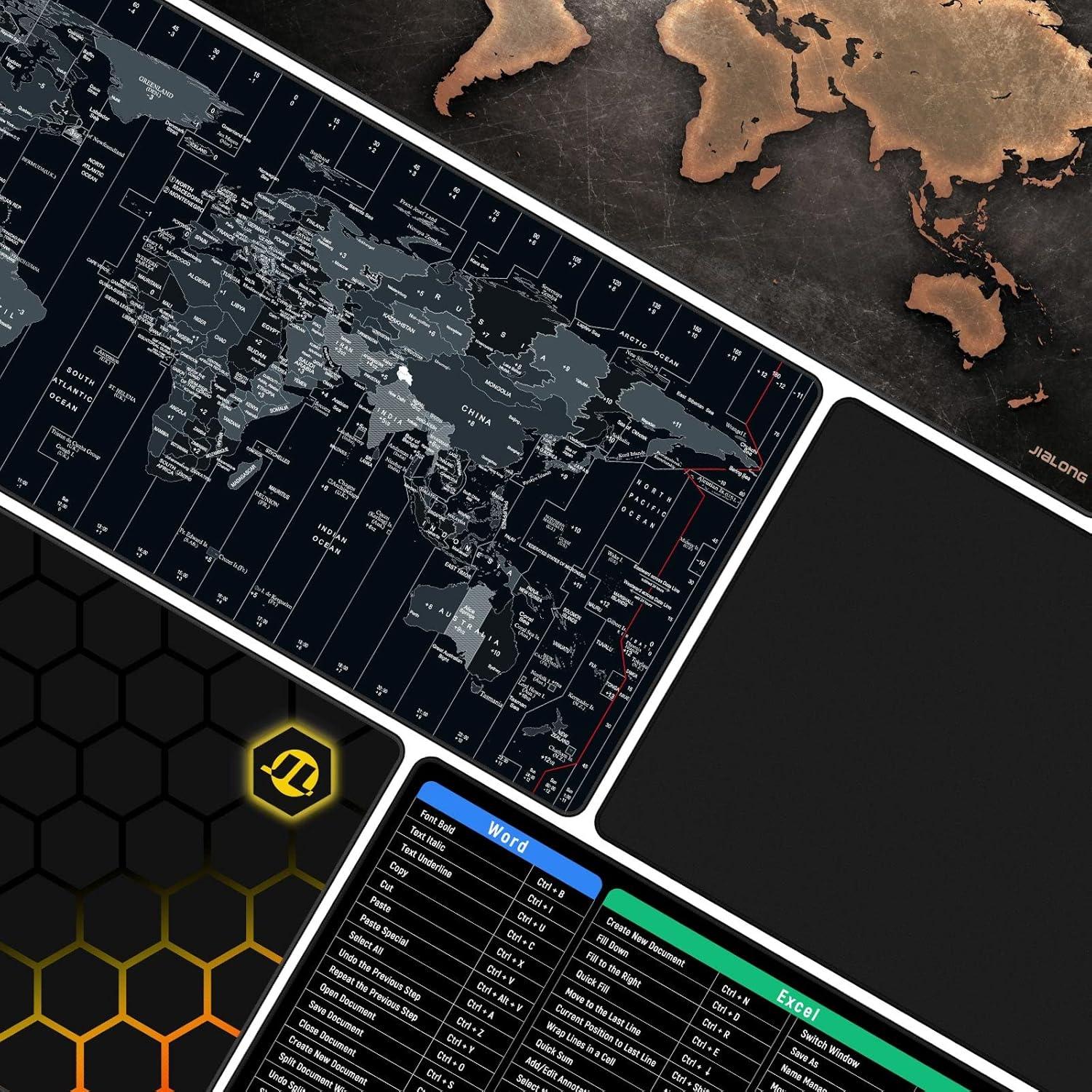 Alfombrilla de Ratón Grande JIALONG XXL Antideslizante Negra