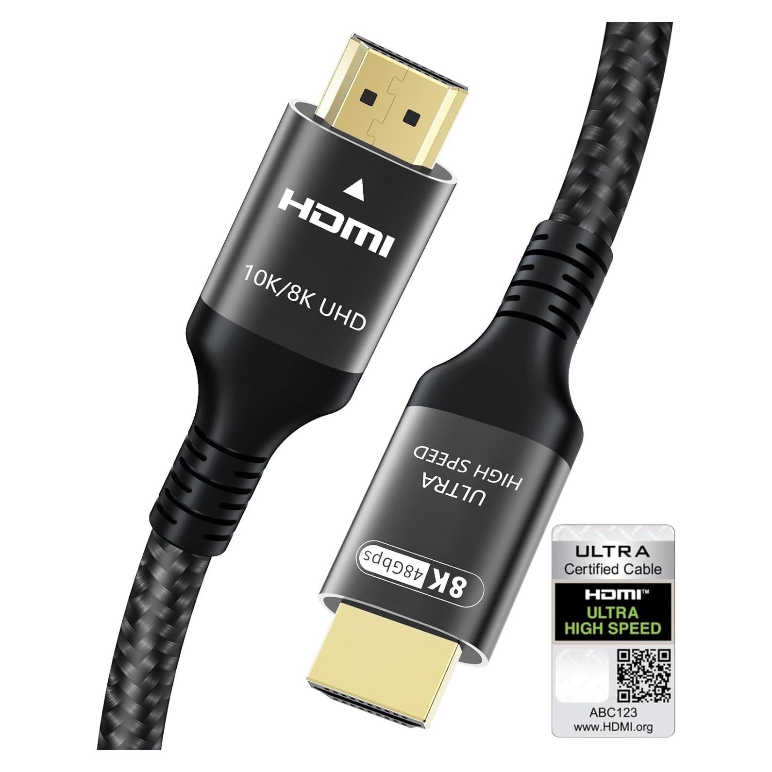 Cable HDMI 2.1 Adauxter 0.5m Ultra Alta Velocidad 48Gbps
