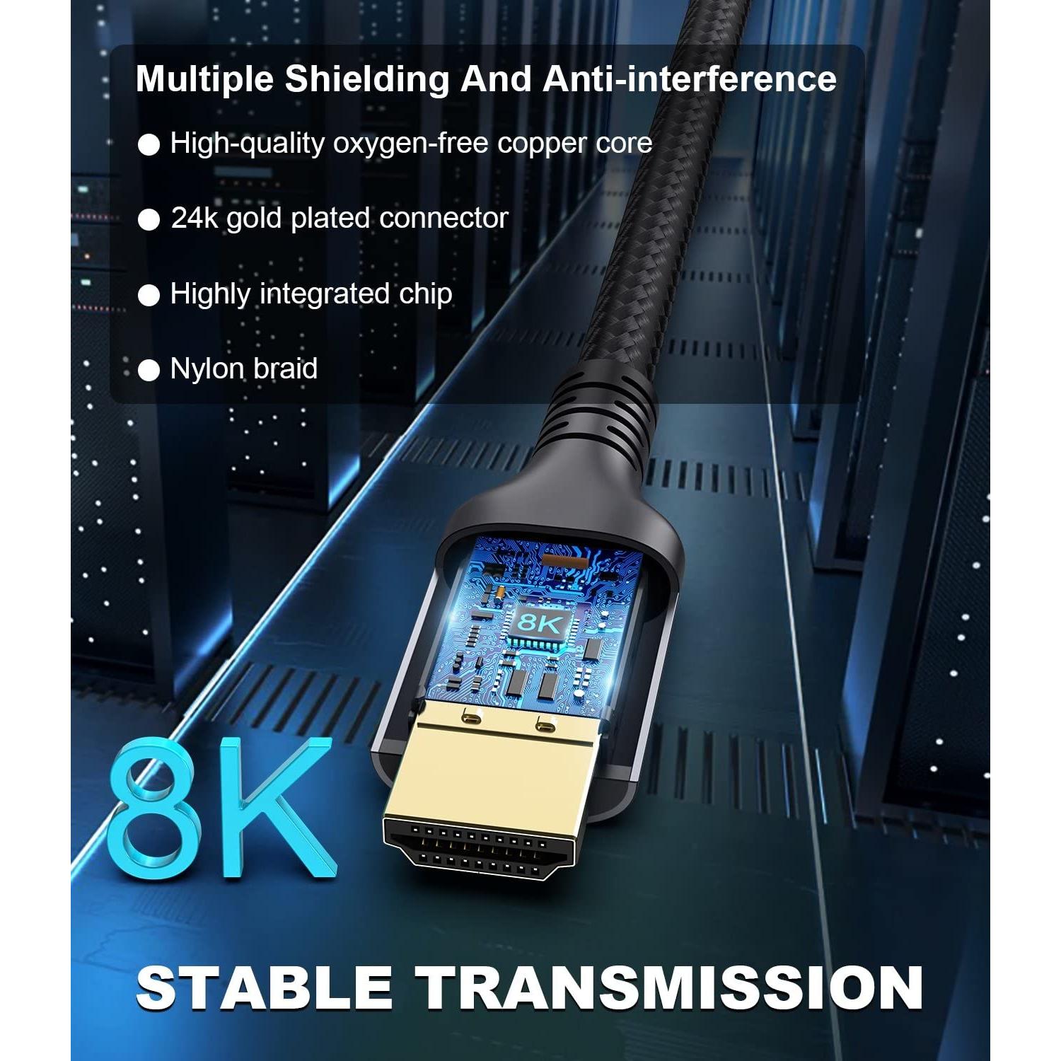 Cable HDMI 2.1 Adauxter 0.5m Ultra Alta Velocidad 48Gbps