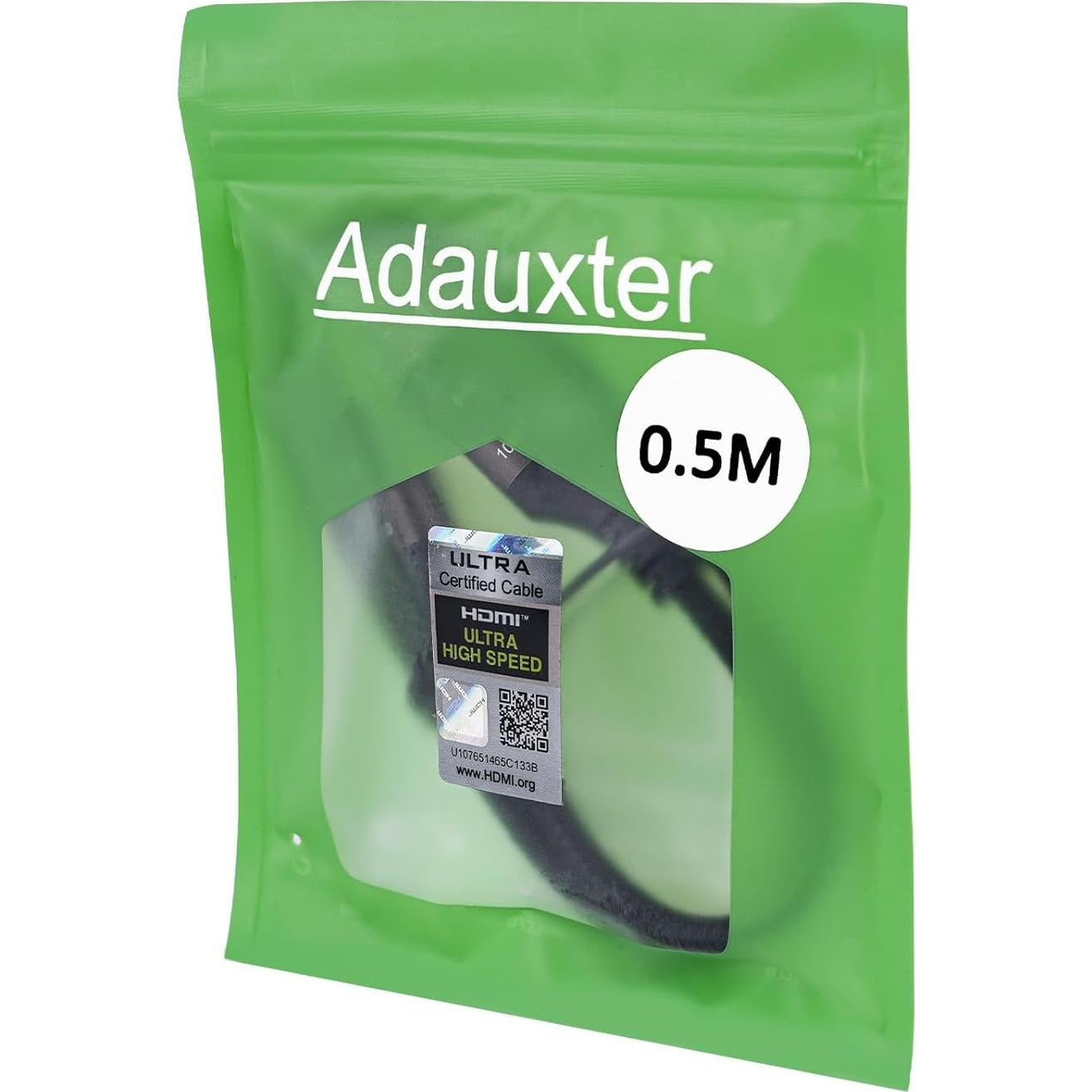 Cable HDMI 2.1 Adauxter 0.5m Ultra Alta Velocidad 48Gbps