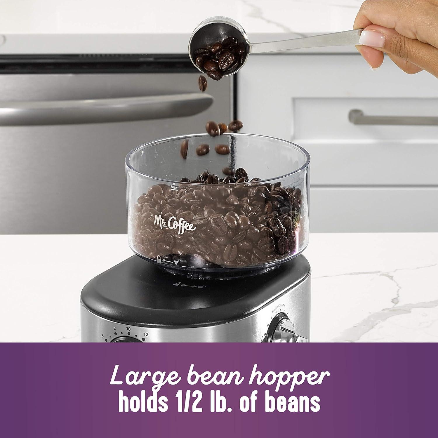 Molinillo de Café Automático Mr. Coffee 18 Tazas Acero Inoxidable