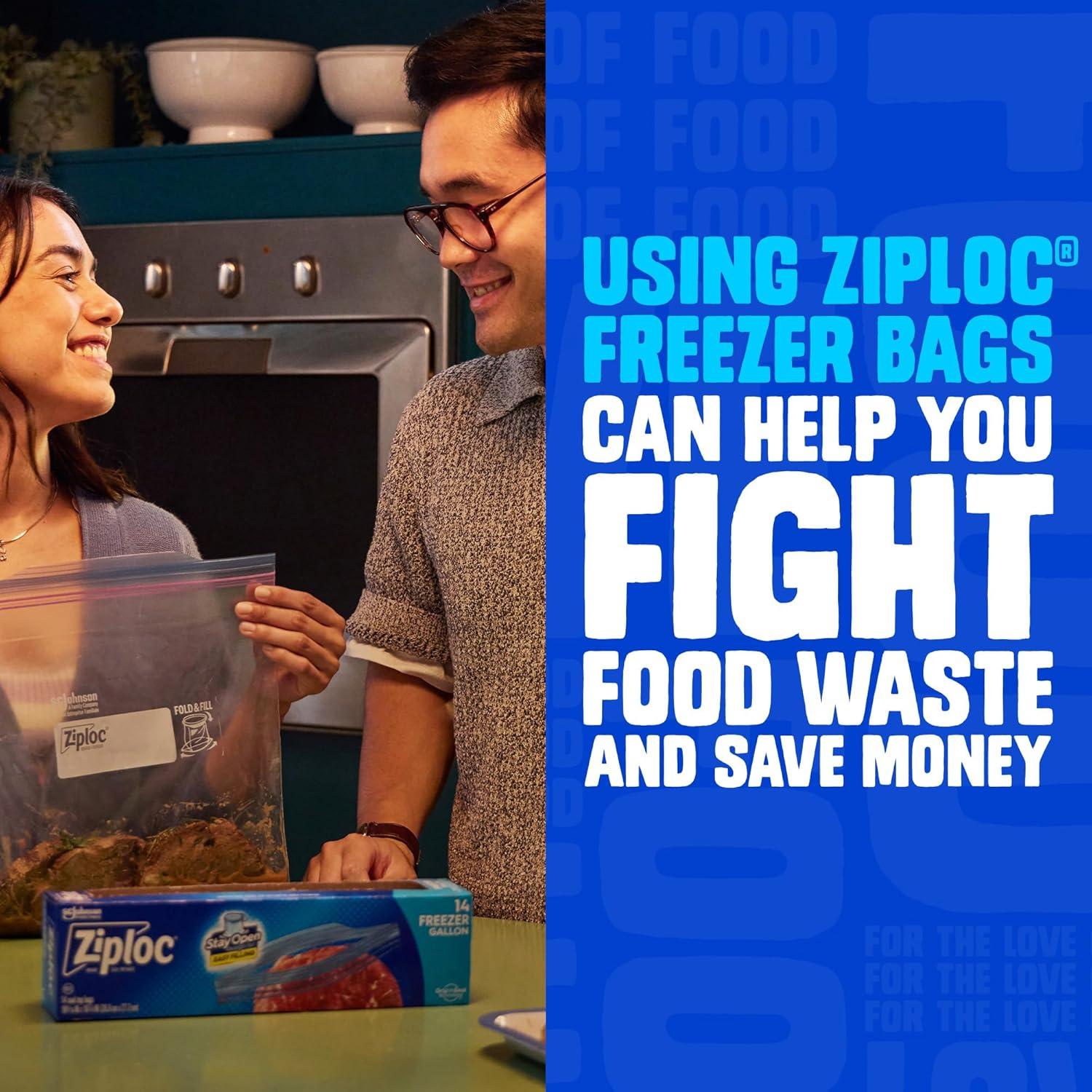 Bolsas de Congelador Ziploc de 3.78L - 16 Unidades Reutilizables