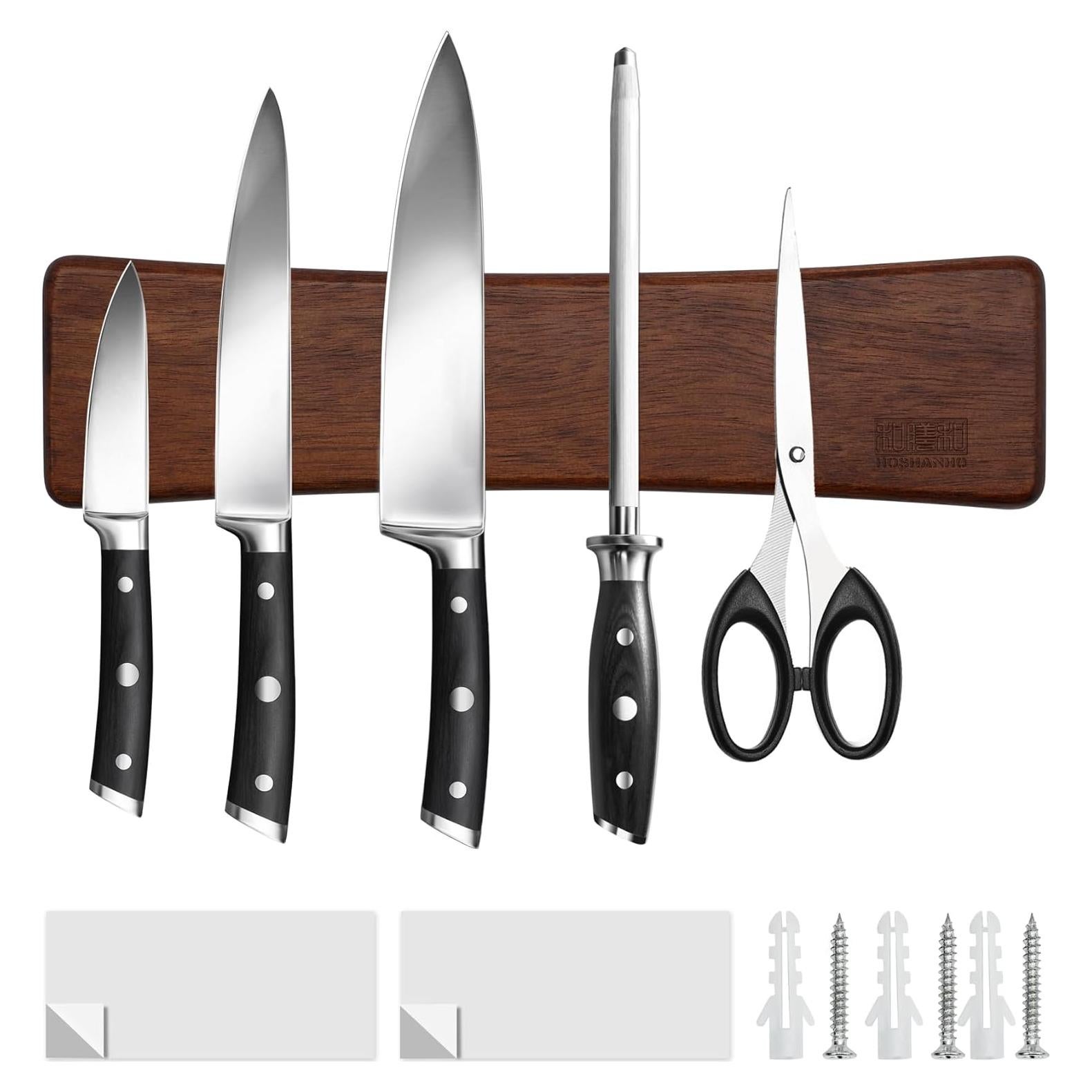 Tira Magnética para Cuchillos HOSHANHO 25 cm Madera Acacia