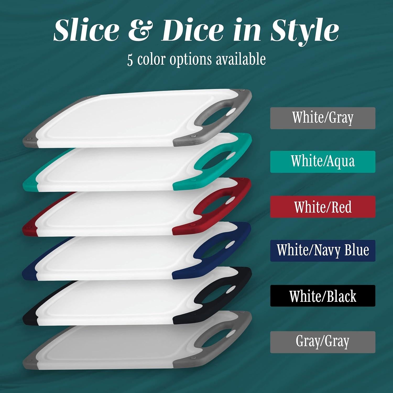 Juego de Tablas de Cortar HOMWE - 3 Piezas Reversibles Aqua