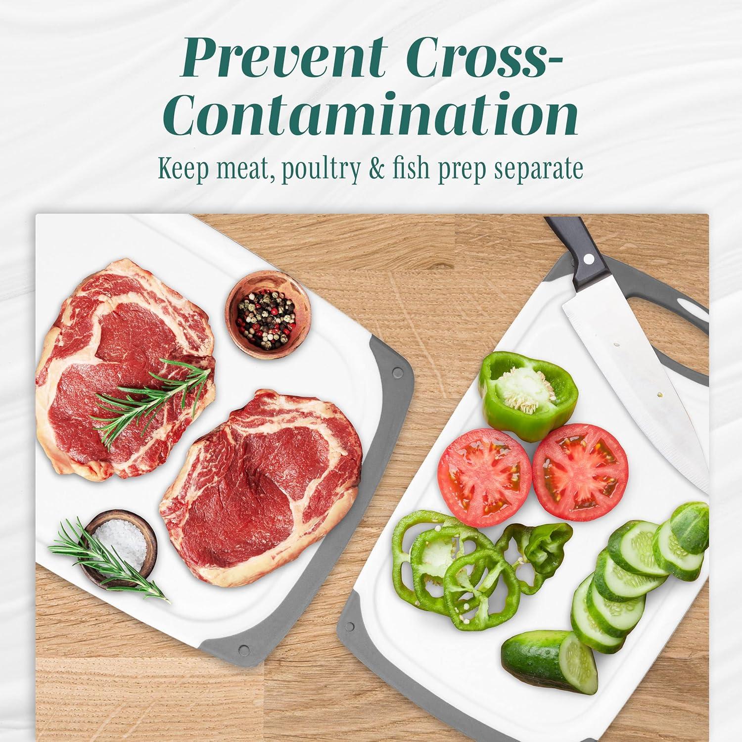 Juego de Tablas de Cortar HOMWE - 3 Piezas Reversibles Aqua