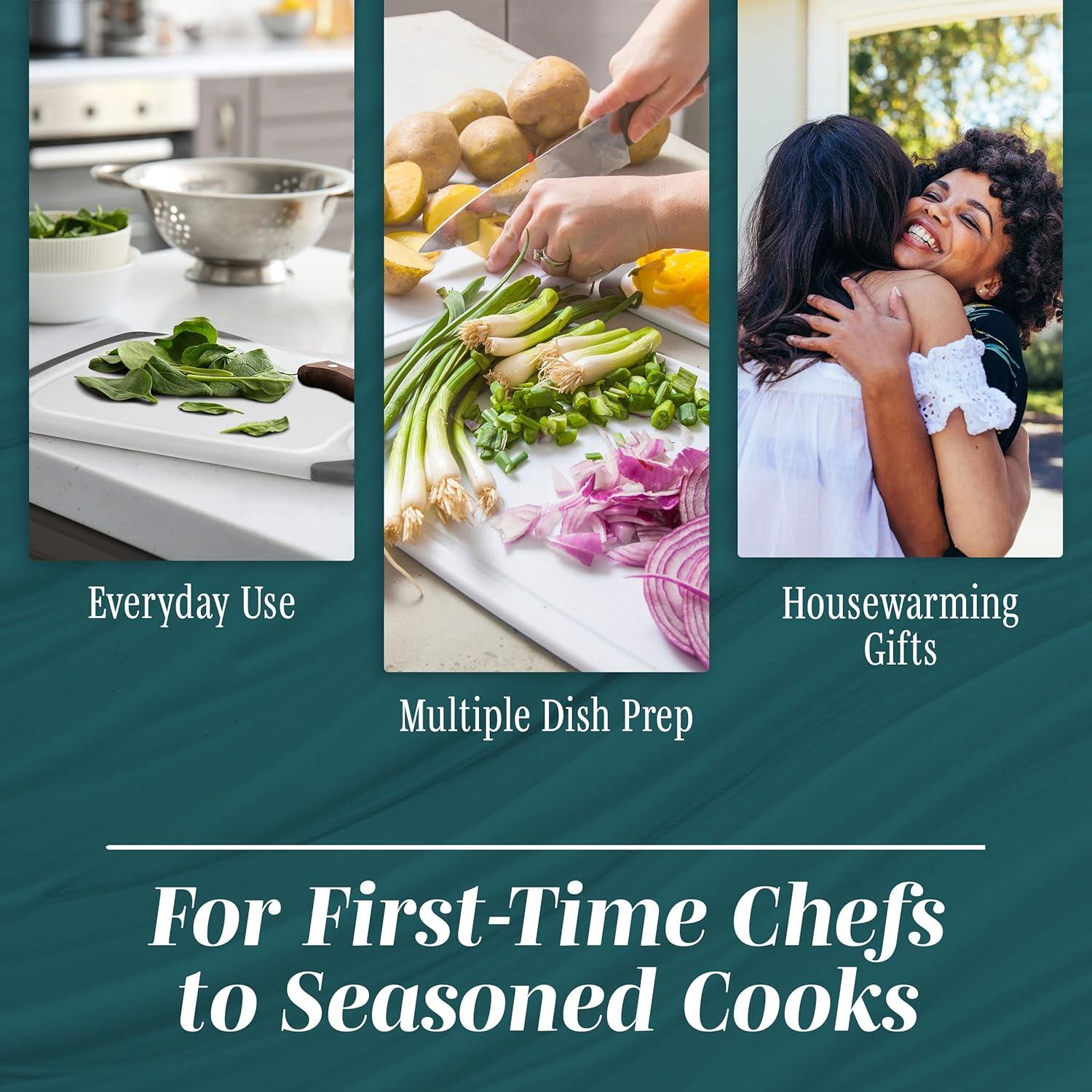 Juego de Tablas de Cortar HOMWE - 3 Piezas Reversibles Aqua