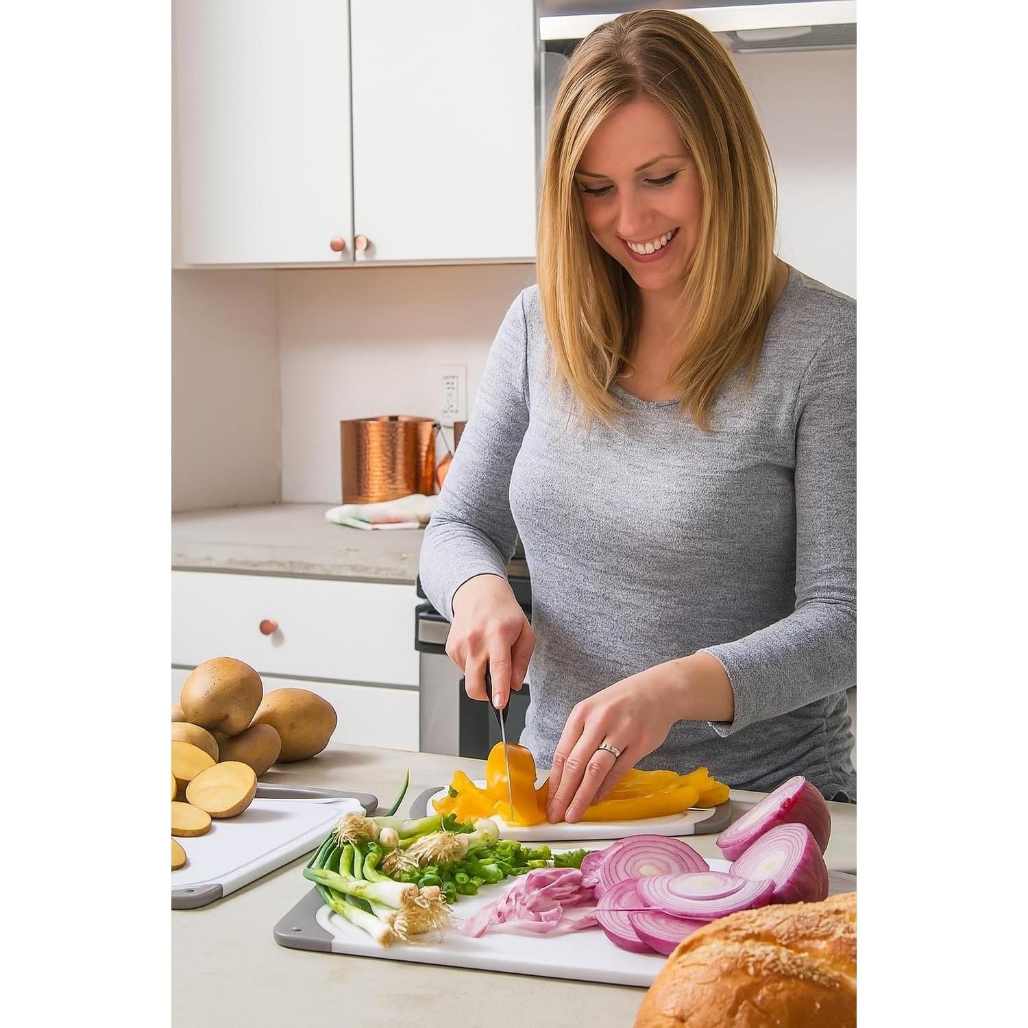 Juego de Tablas de Cortar HOMWE - 3 Piezas Reversibles Aqua