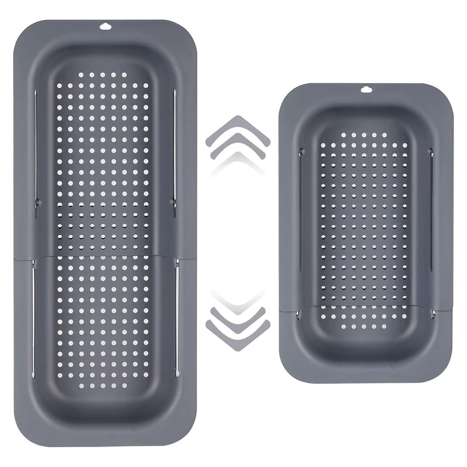 Colador de Fregadero Extensible Bedeco 34.5-48cm Gris Oscuro