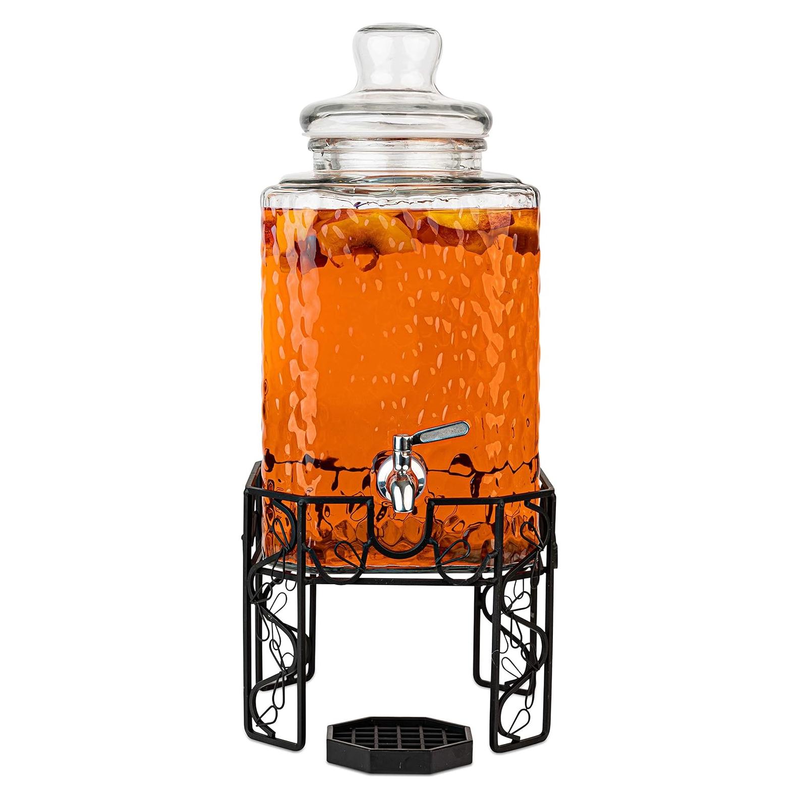 Dispensador de Bebidas de Vidrio 9.46L con Grifo Acero Inoxidable