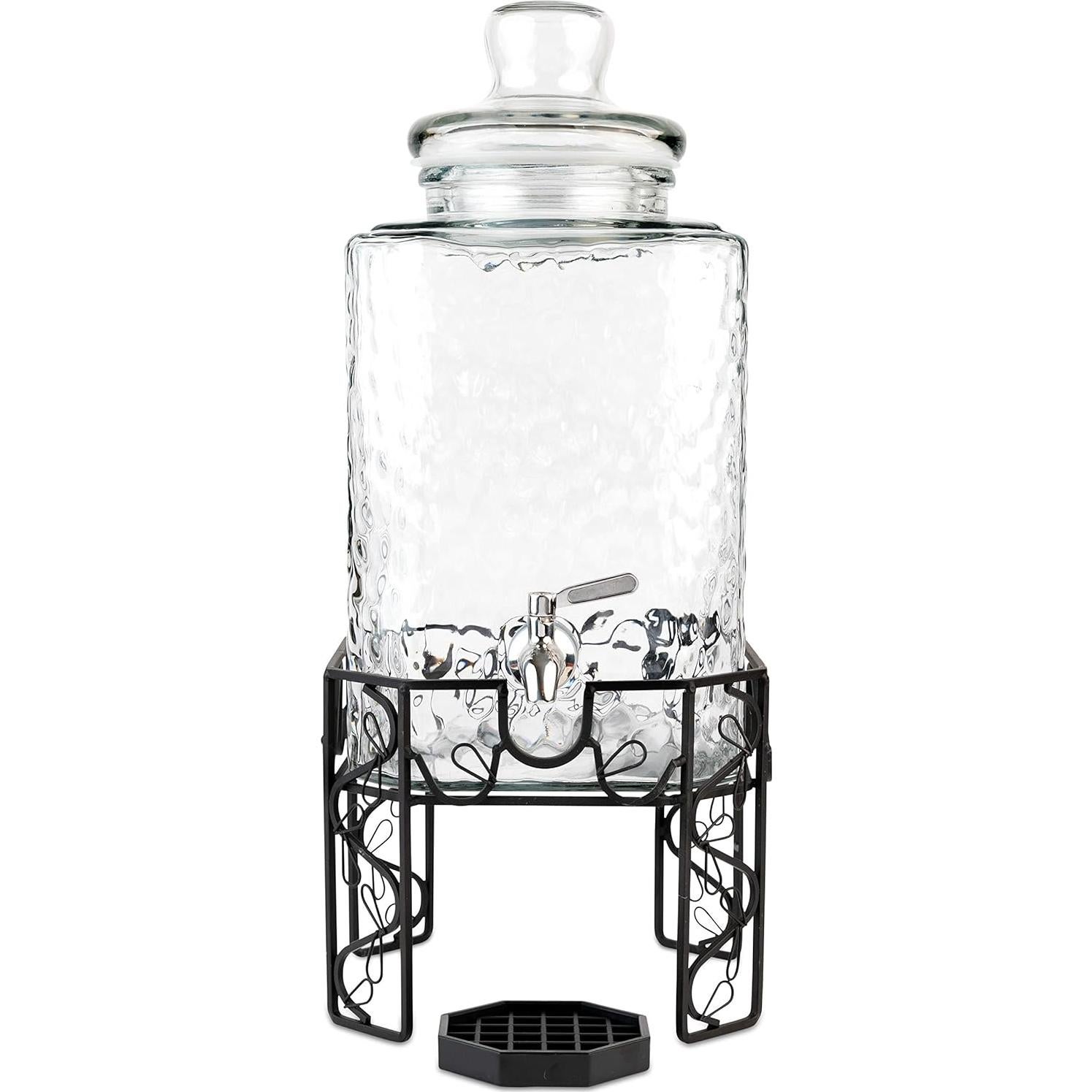 Dispensador de Bebidas de Vidrio 9.46L con Grifo Acero Inoxidable