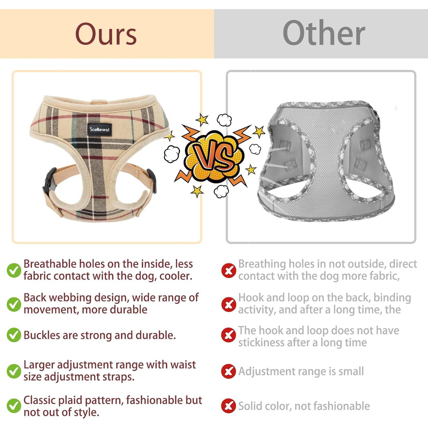 Arnés para Perro SCENEREAL XS Beige con Correa Ajustable