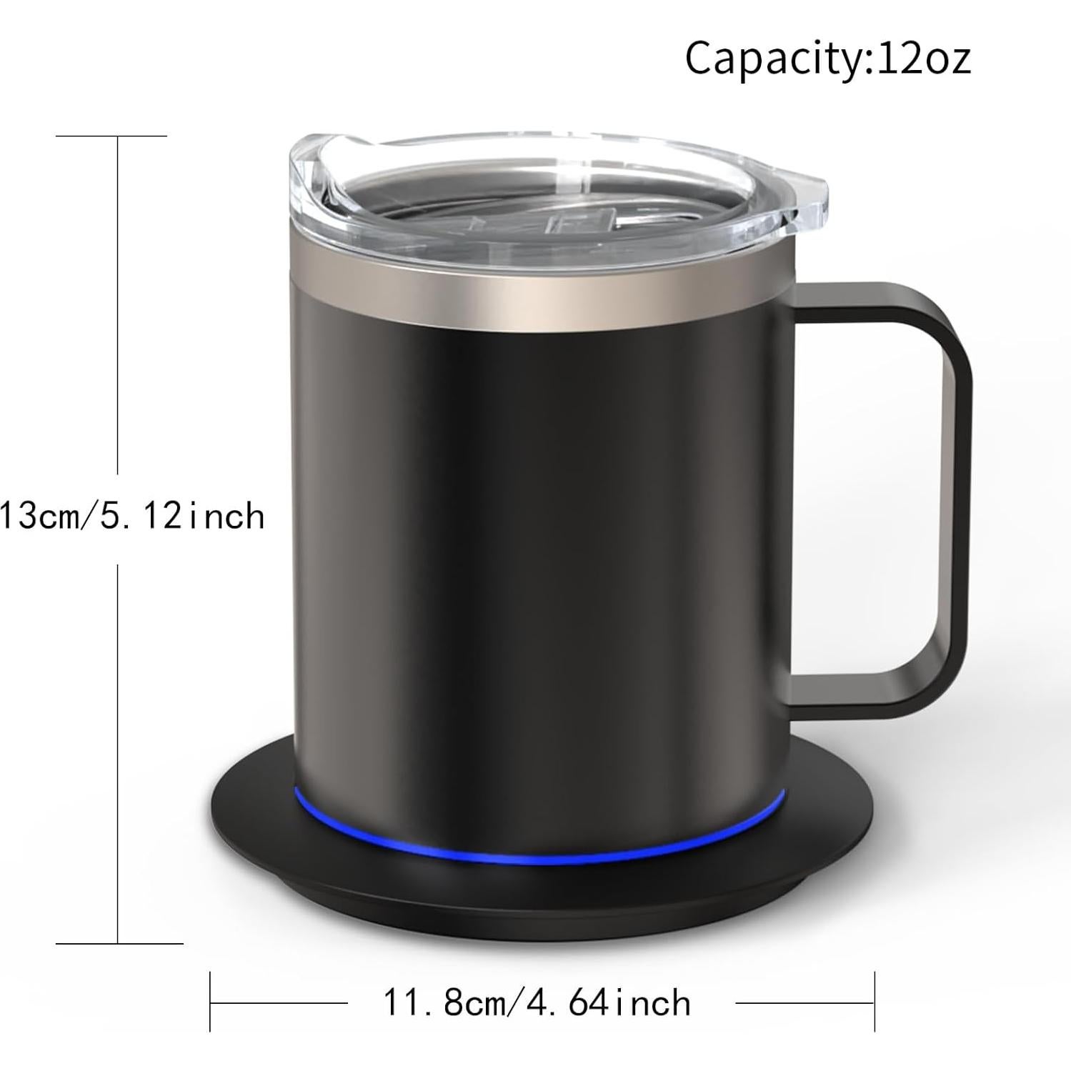 Taza de café autocalentable YIMUBREEZ 355ml USB Negro